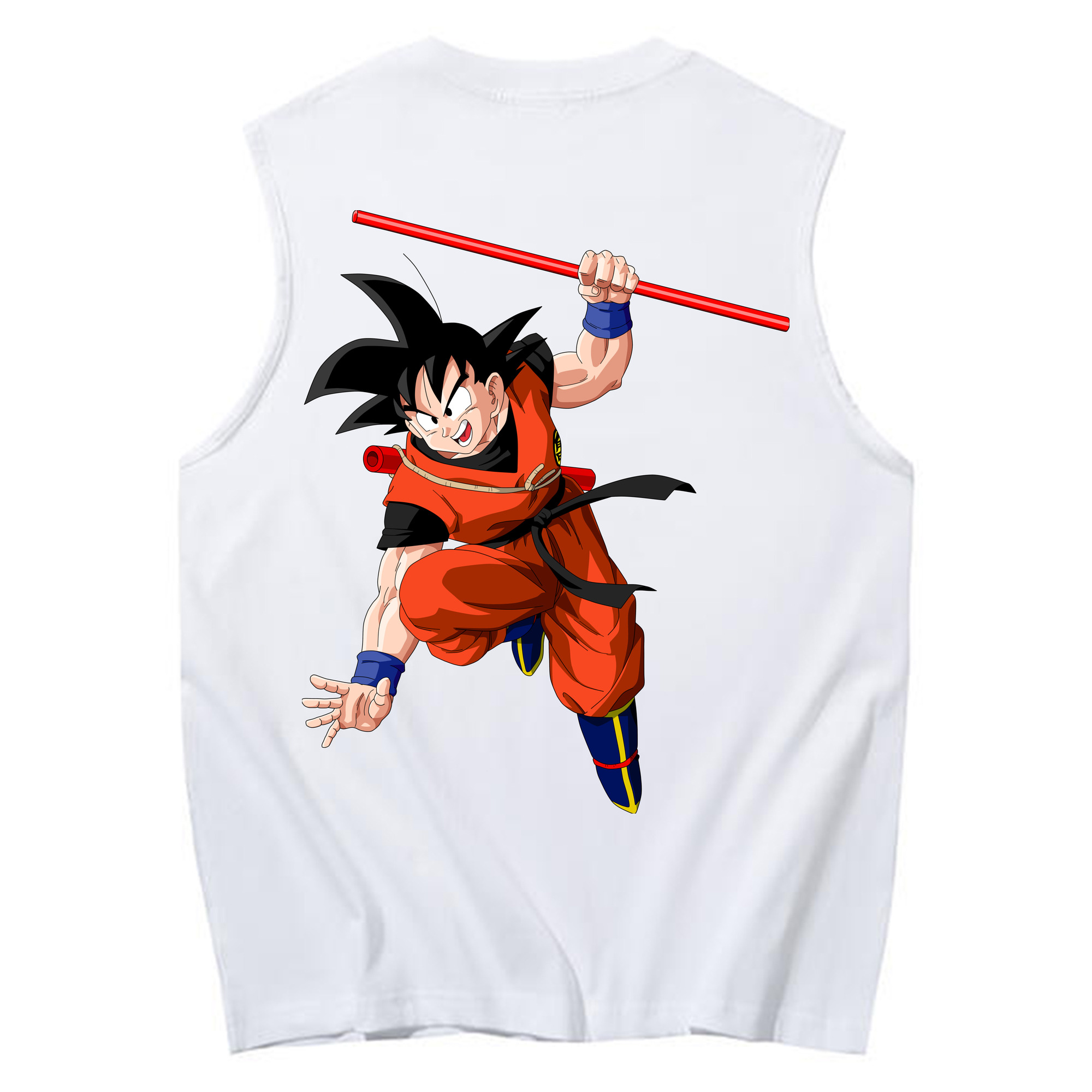 （画像用） ドラゴンボール 孫悟空（そん ごくう）Son Goku カカロット DRAGON BALL Kakarotto コットン100％タンクトップ（背面プリント）