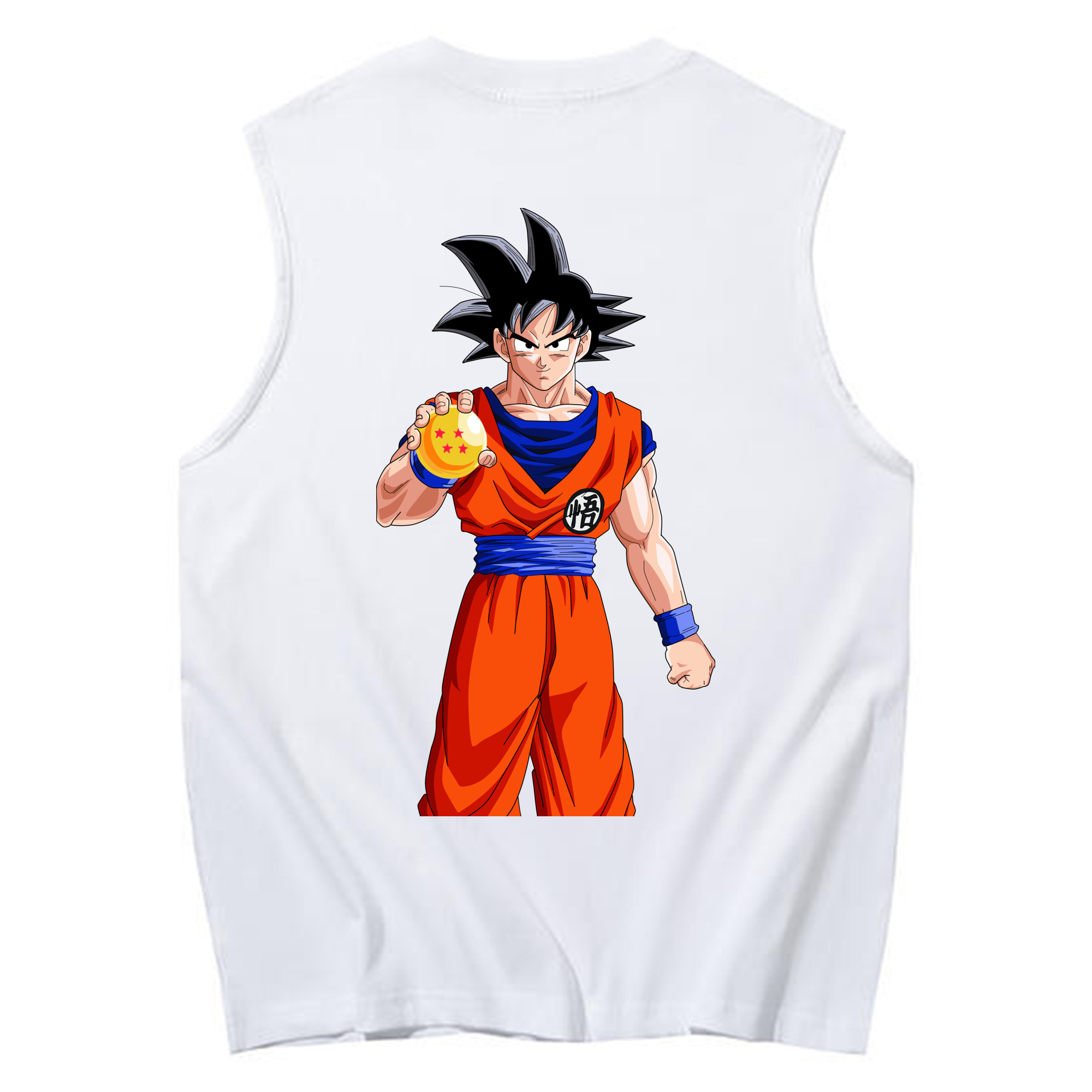 （画像用） ドラゴンボール 孫悟空（そん ごくう）Son Goku カカロット DRAGON BALL Kakarotto コットン100％タンクトップ（背面プリント）