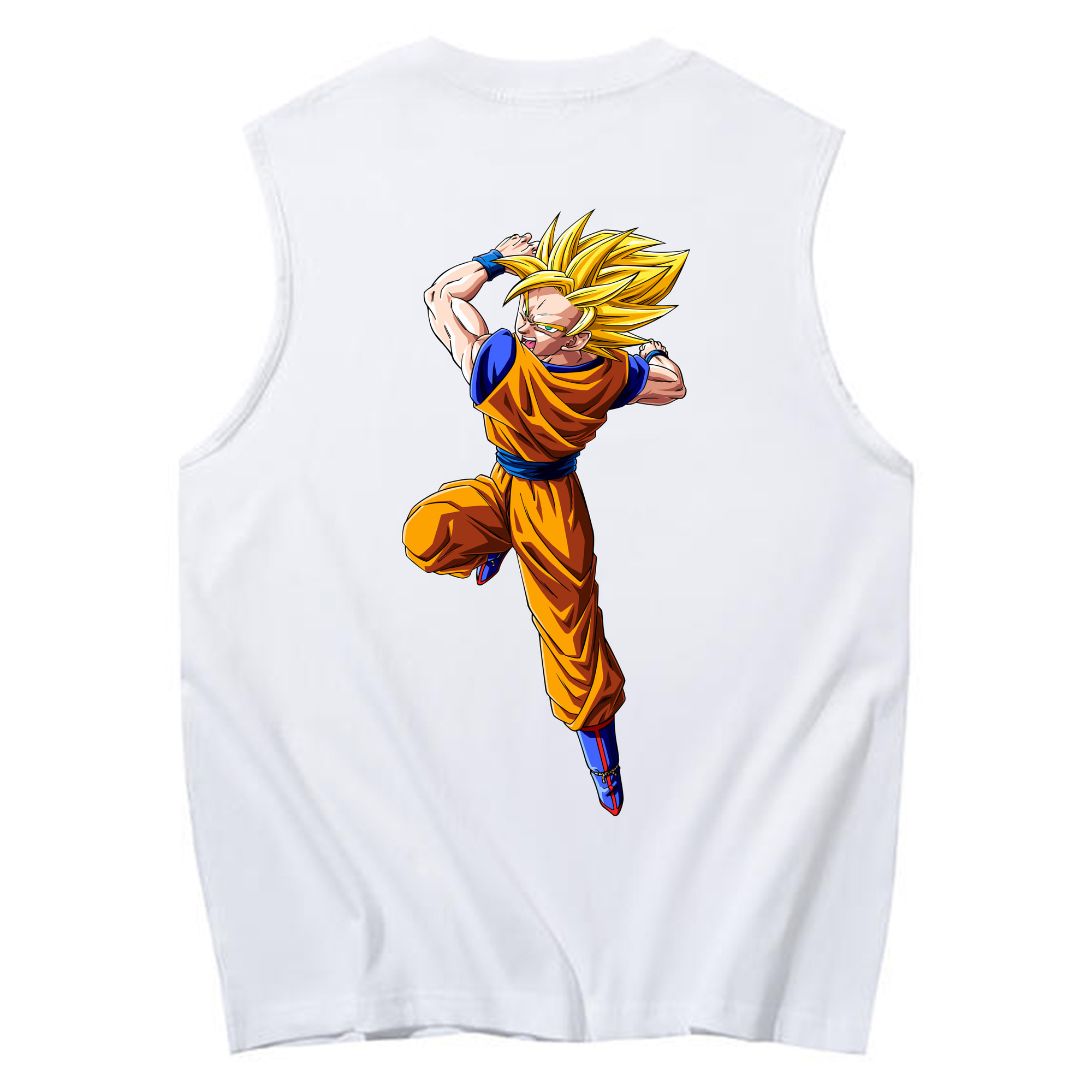 （画像用） ドラゴンボール 孫悟空（そん ごくう）Son Goku カカロット DRAGON BALL Kakarotto コットン100％タンクトップ（背面プリント）