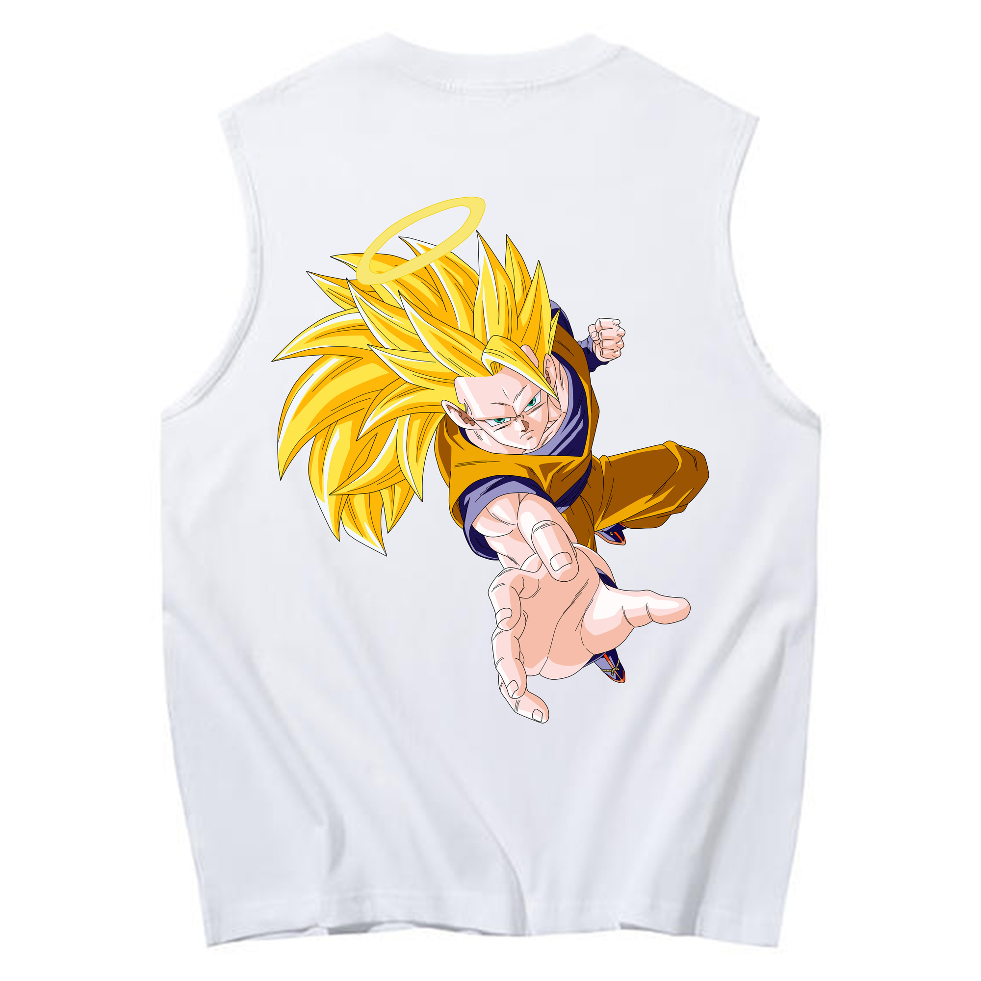 （画像用） ドラゴンボール 孫悟空（そん ごくう）Son Goku カカロット DRAGON BALL Kakarotto コットン100％タンクトップ（背面プリント）