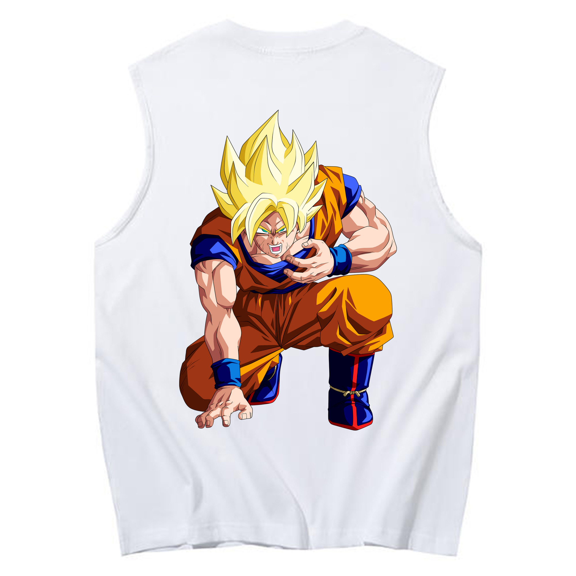 （画像用） ドラゴンボール 孫悟空（そん ごくう）Son Goku カカロット DRAGON BALL Kakarotto コットン100％タンクトップ（背面プリント）