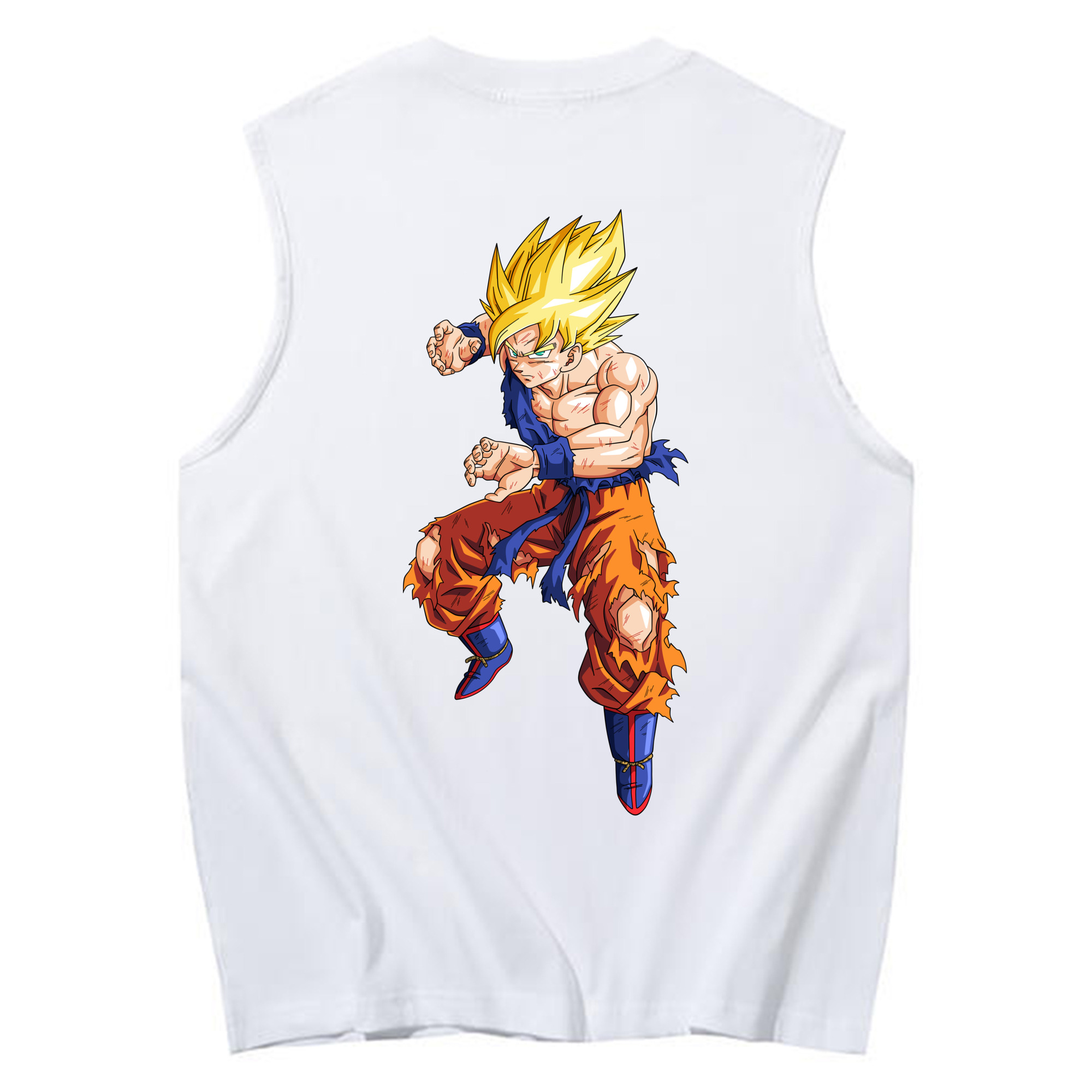 （画像用） ドラゴンボール 孫悟空（そん ごくう）Son Goku カカロット DRAGON BALL Kakarotto コットン100％タンクトップ（背面プリント）