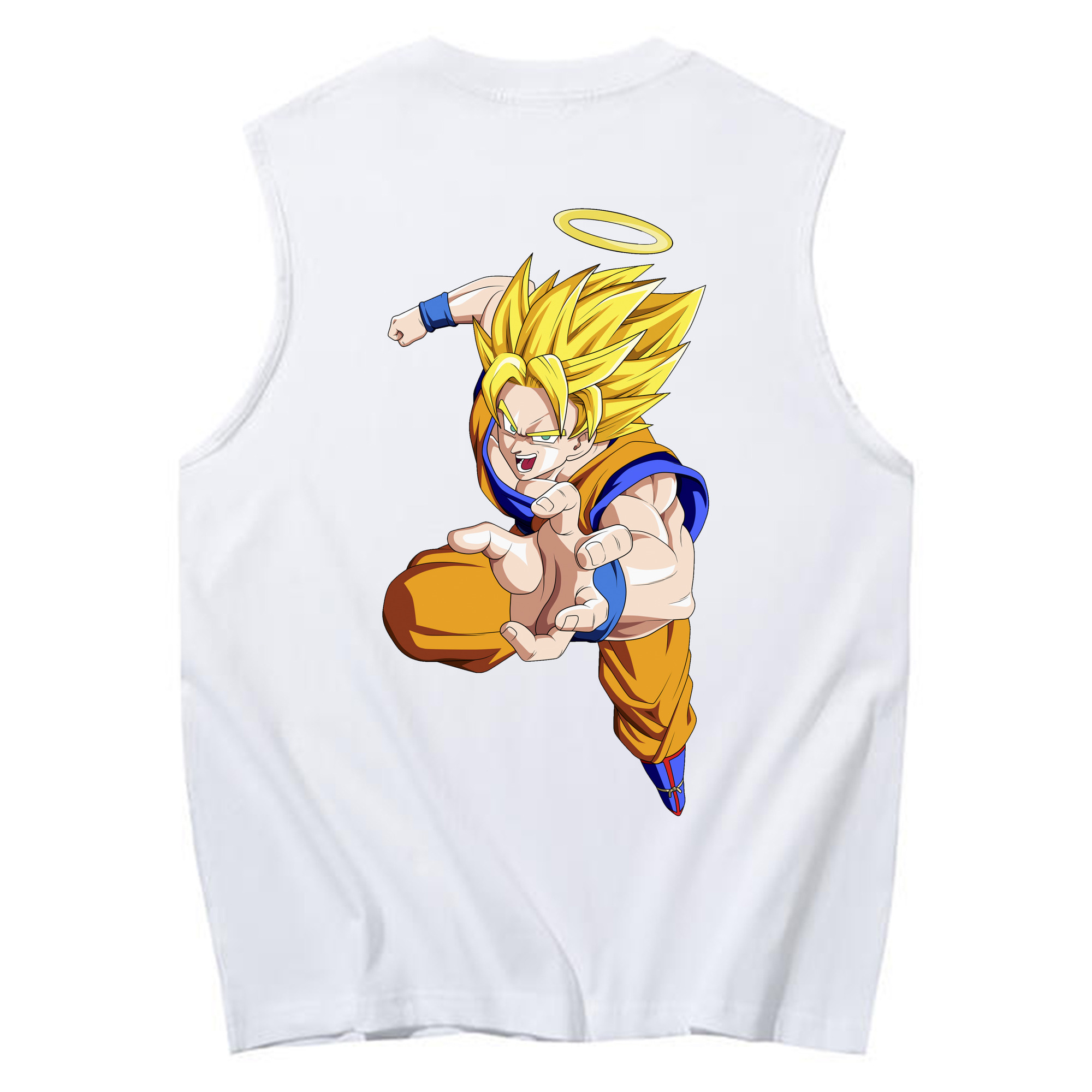 （画像用） ドラゴンボール 孫悟空（そん ごくう）Son Goku カカロット DRAGON BALL Kakarotto コットン100％タンクトップ（背面プリント）