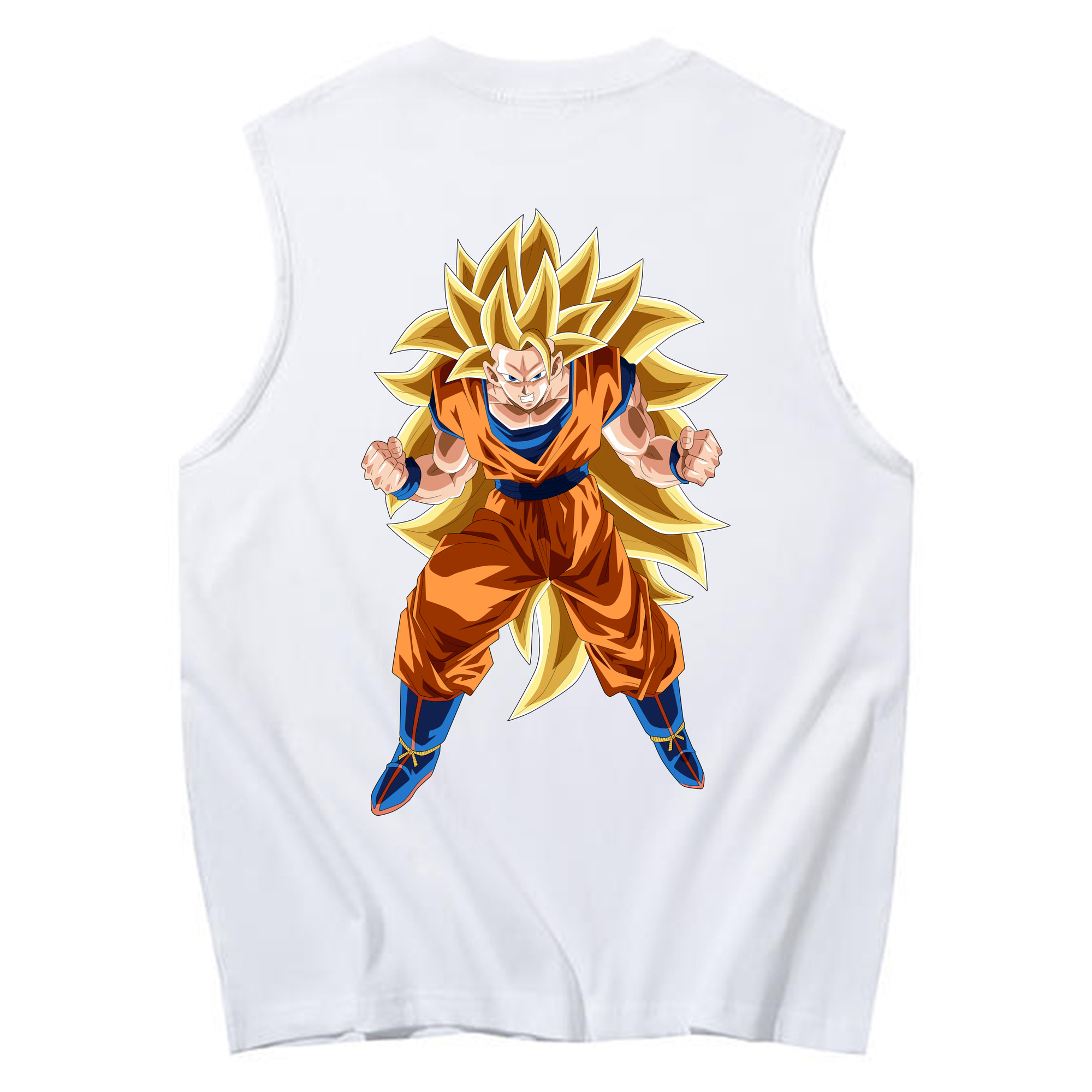 （画像用） ドラゴンボール 孫悟空（そん ごくう）Son Goku カカロット DRAGON BALL Kakarotto コットン100％タンクトップ（背面プリント）