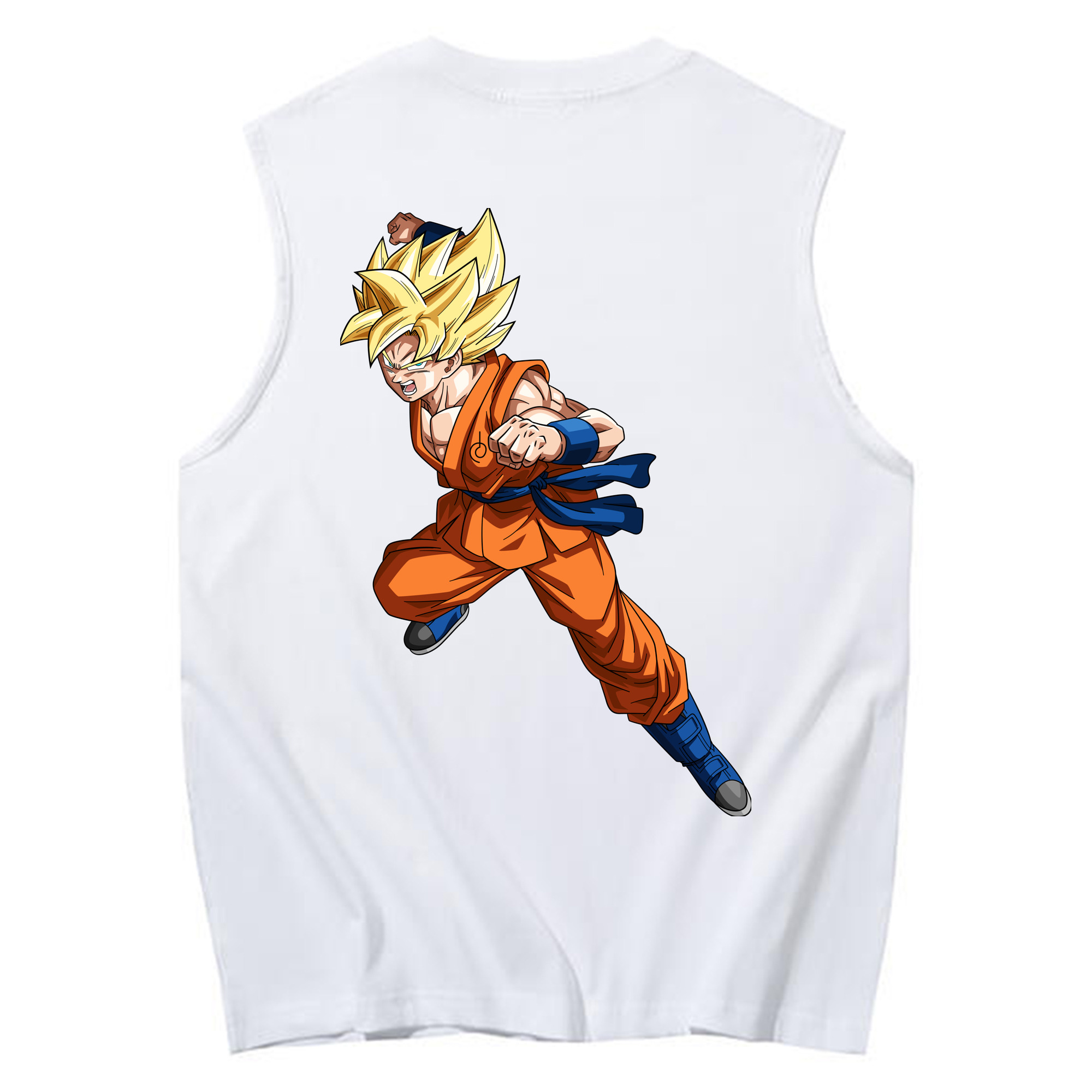 （画像用） ドラゴンボール 孫悟空（そん ごくう）Son Goku カカロット DRAGON BALL Kakarotto コットン100％タンクトップ（背面プリント）