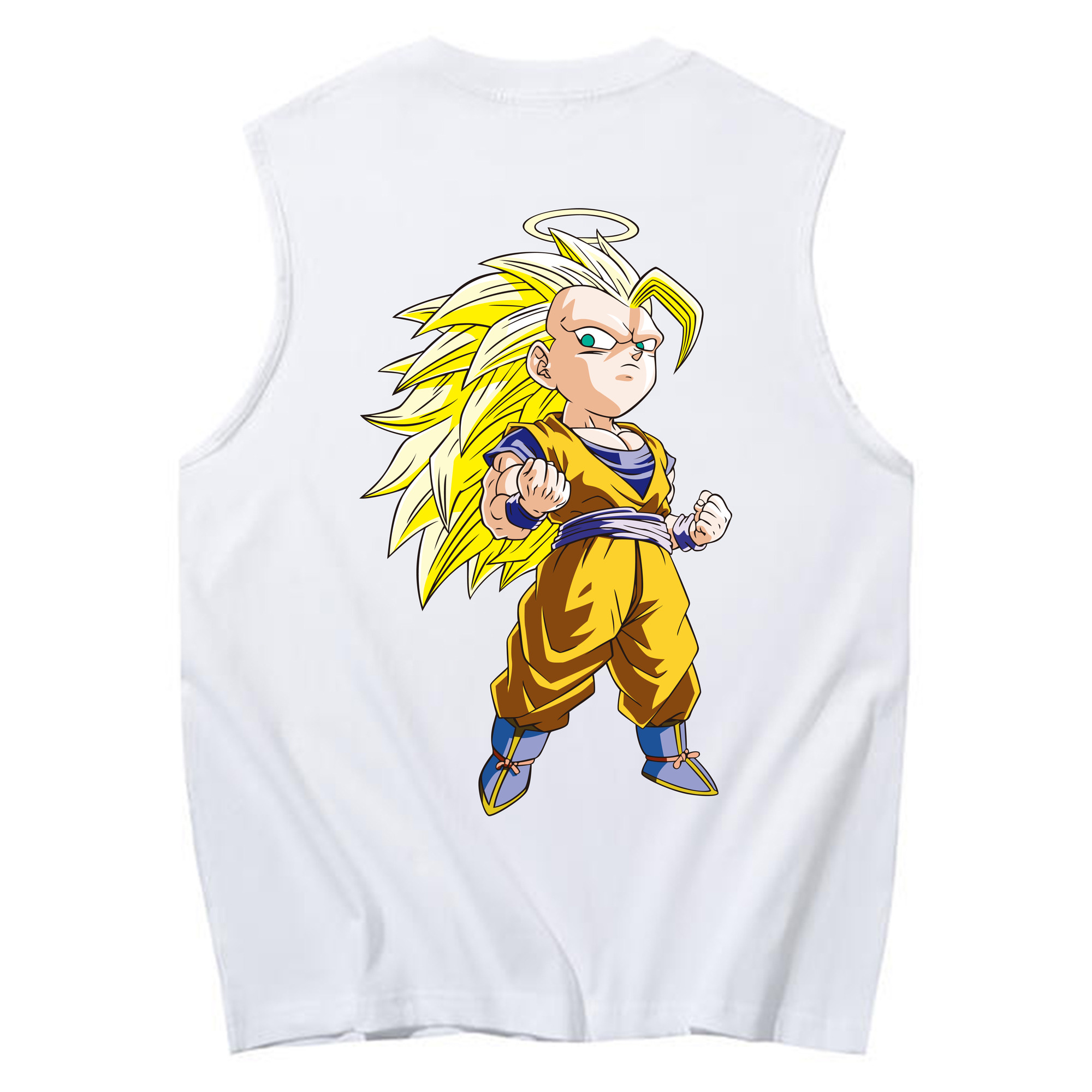 （画像用） ドラゴンボール 孫悟空（そん ごくう）Son Goku カカロット DRAGON BALL Kakarotto コットン100％タンクトップ（背面プリント）