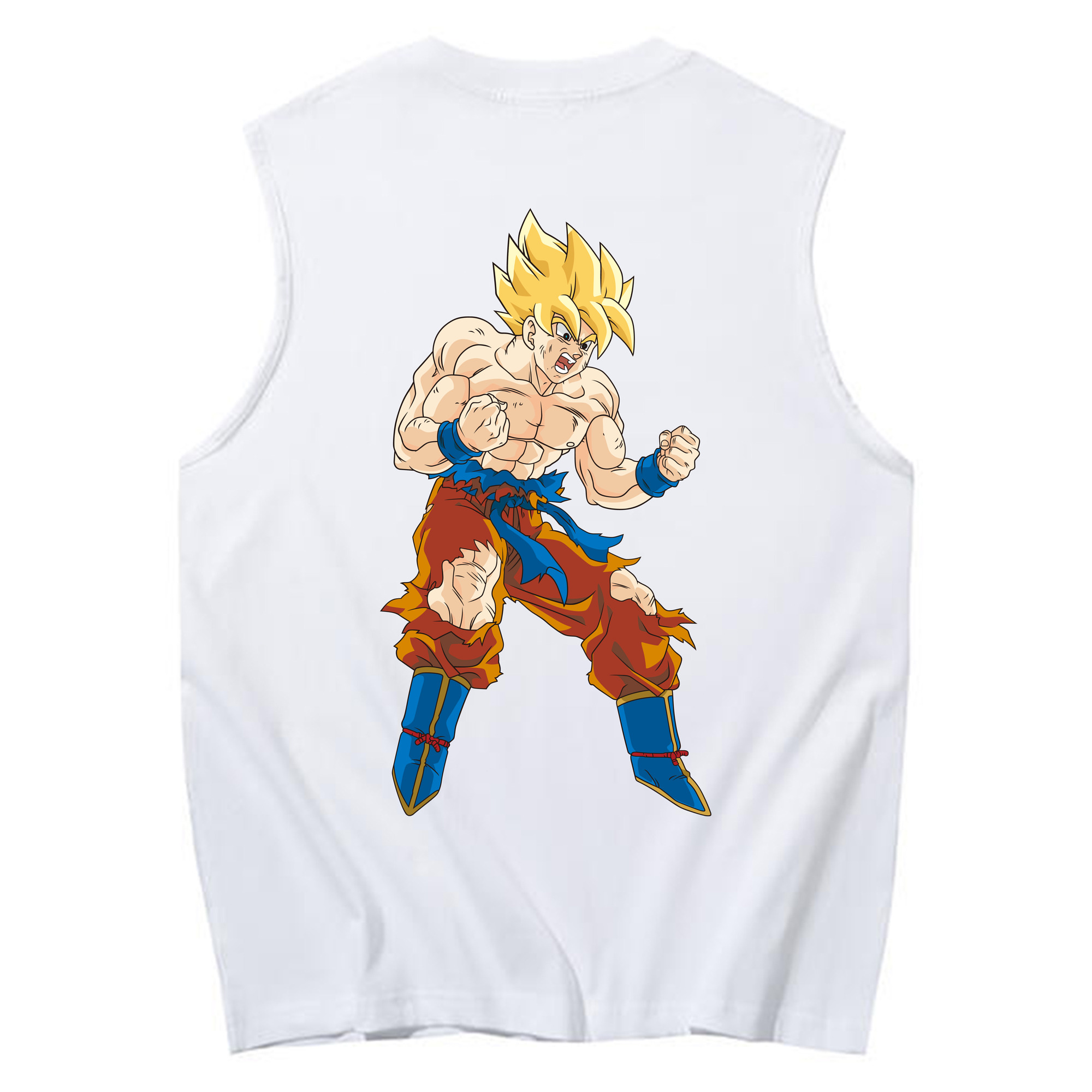 （画像用） ドラゴンボール 孫悟空（そん ごくう）Son Goku カカロット DRAGON BALL Kakarotto コットン100％タンクトップ（背面プリント）