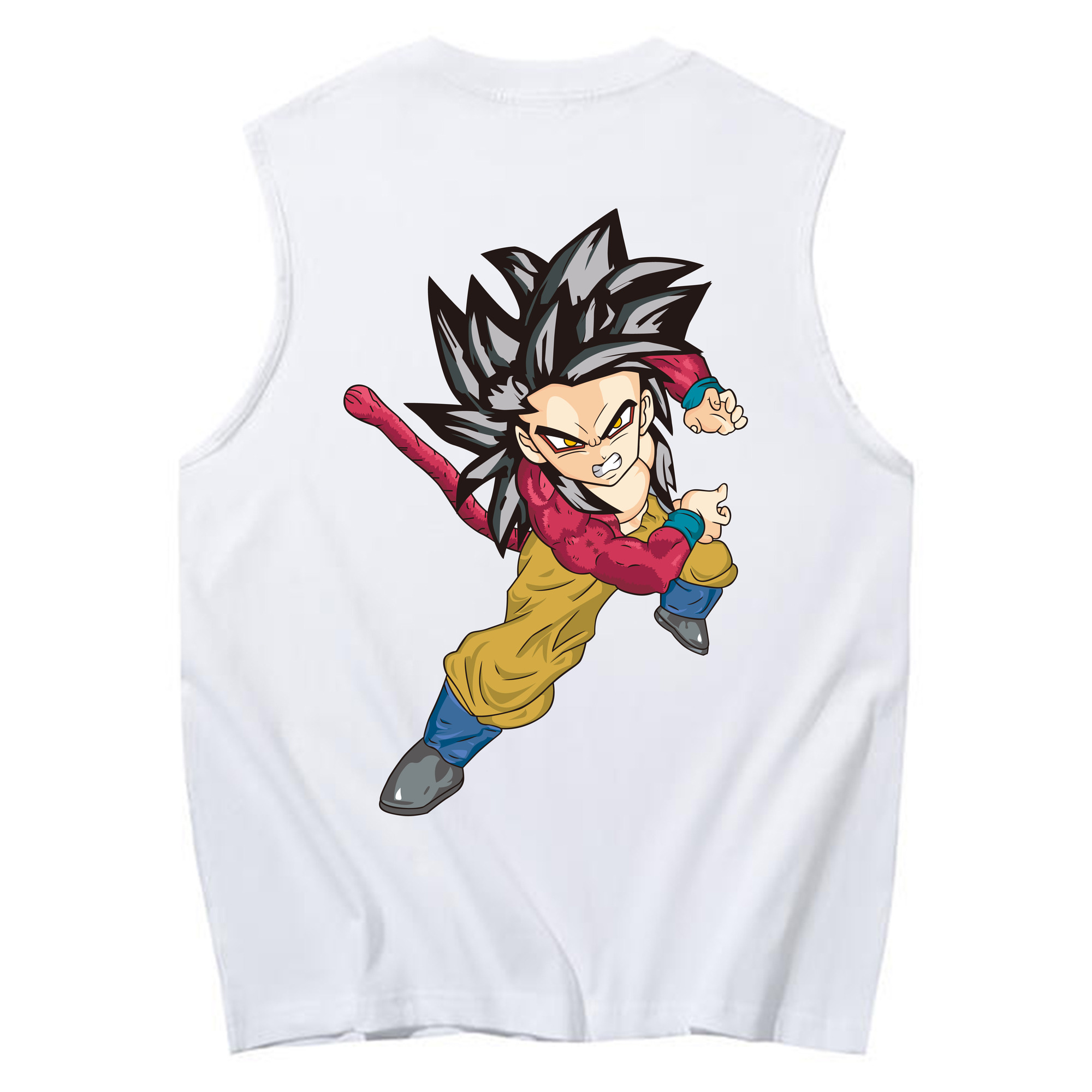 （画像用） ドラゴンボール 孫悟空（そん ごくう）Son Goku カカロット DRAGON BALL Kakarotto コットン100％タンクトップ（背面プリント）