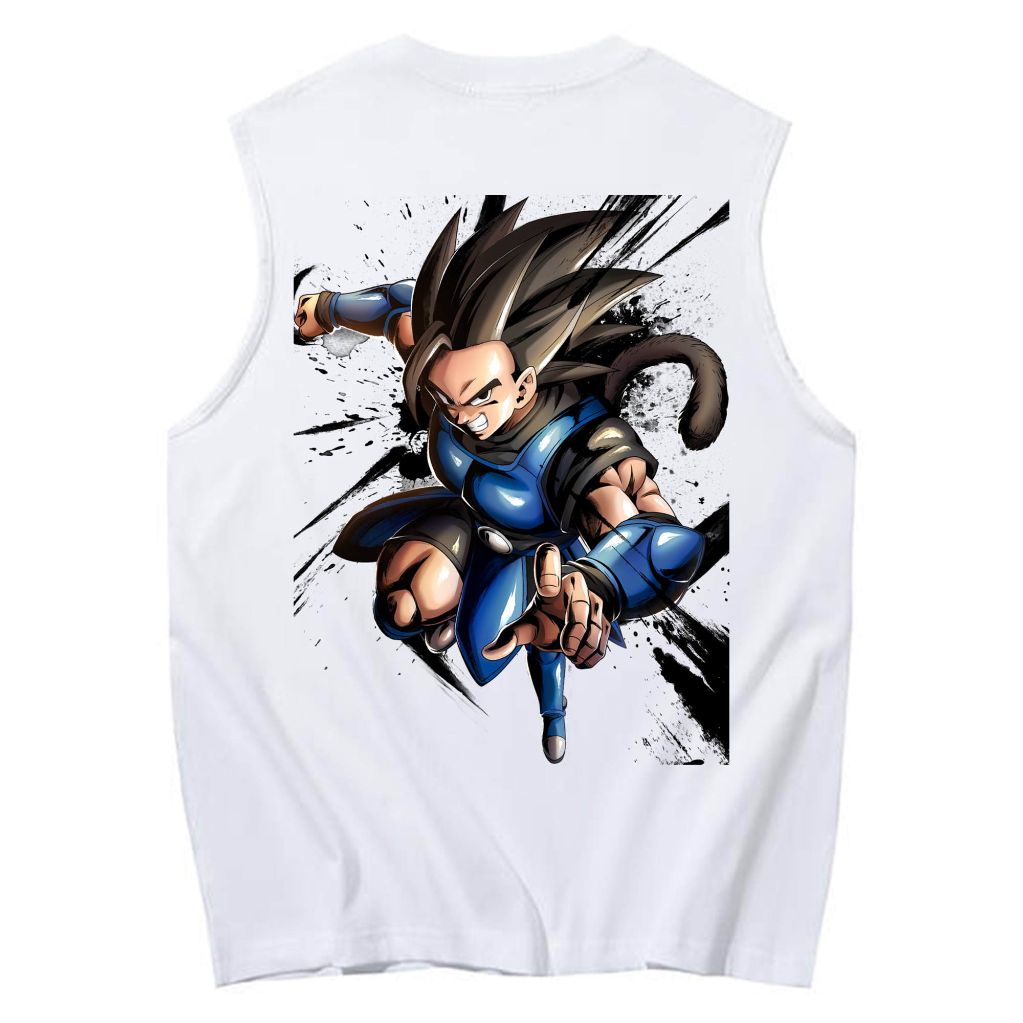 （画像用） ドラゴンボール ベジータ四世（Bejīta Yonsei）DRAGON BALL Vegeta IV コットン100％タンクトップ（背面プリント）