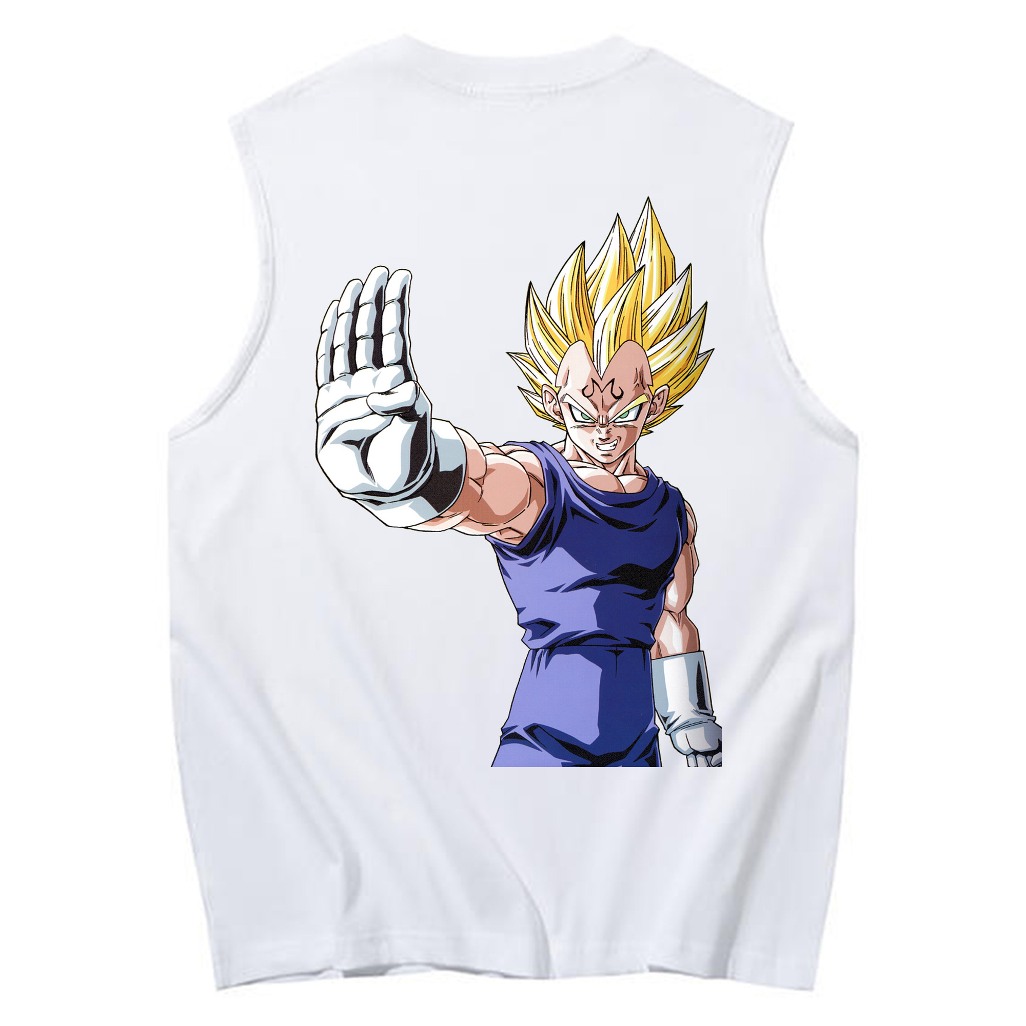 （画像用） ドラゴンボール ベジータ四世（Bejīta Yonsei）DRAGON BALL Vegeta IV コットン100％タンクトップ（背面プリント）