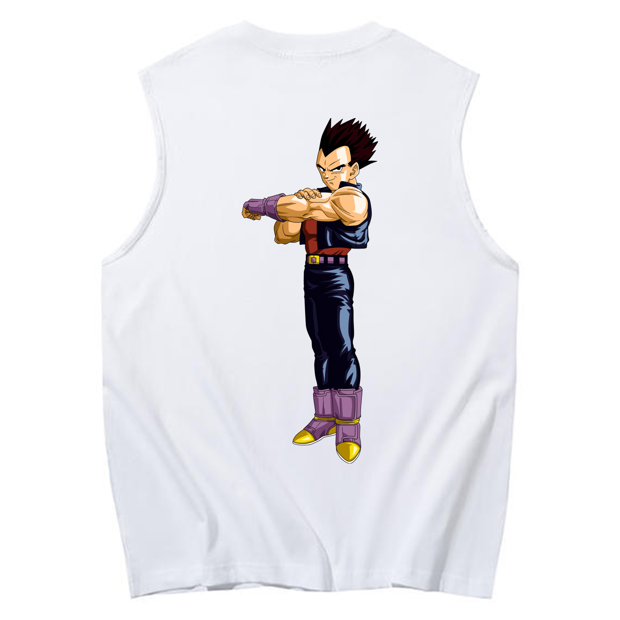 （画像用） ドラゴンボール ベジータ四世（Bejīta Yonsei）DRAGON BALL Vegeta IV コットン100％タンクトップ（背面プリント）