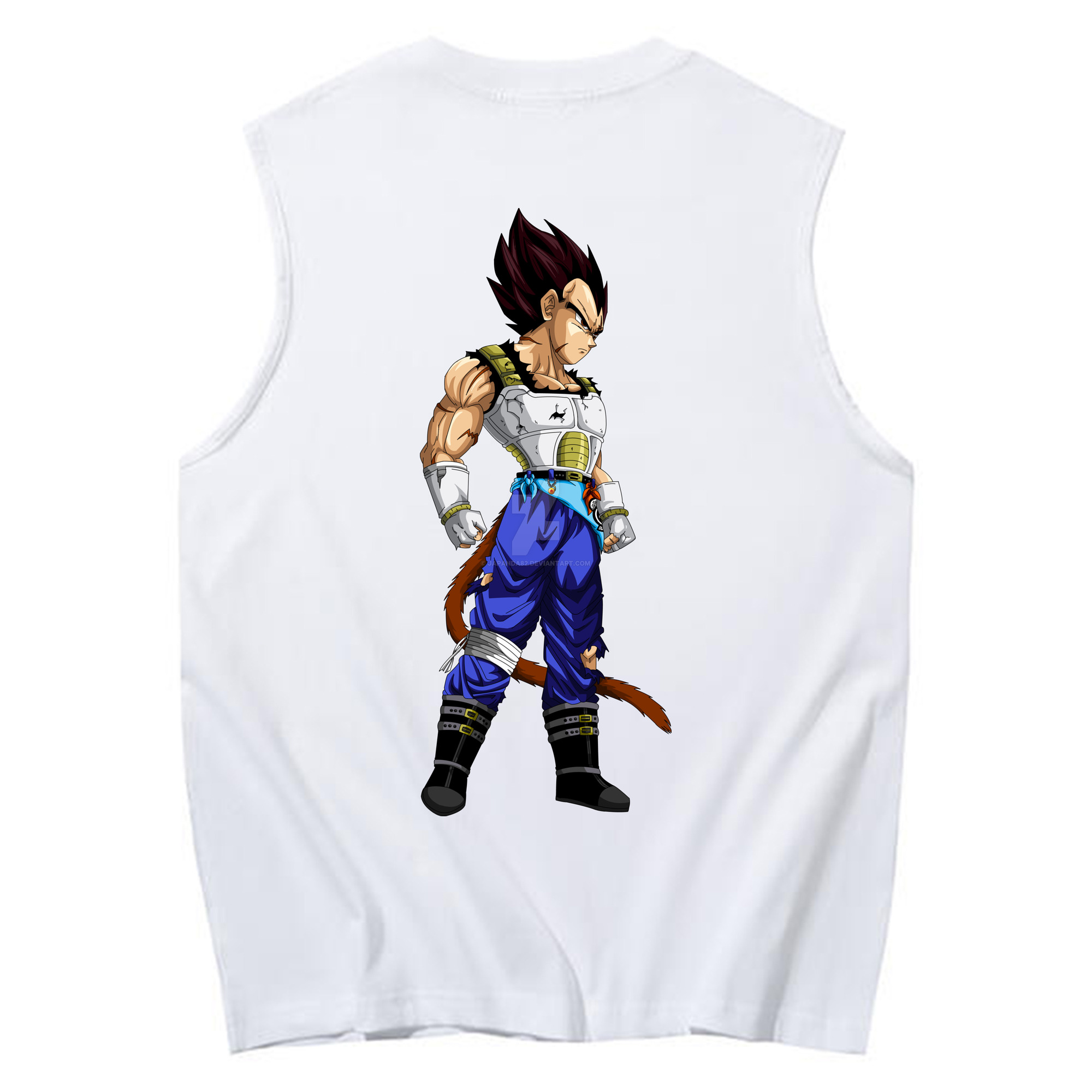 （画像用） ドラゴンボール ベジータ四世（Bejīta Yonsei）DRAGON BALL Vegeta IV コットン100％タンクトップ（背面プリント）