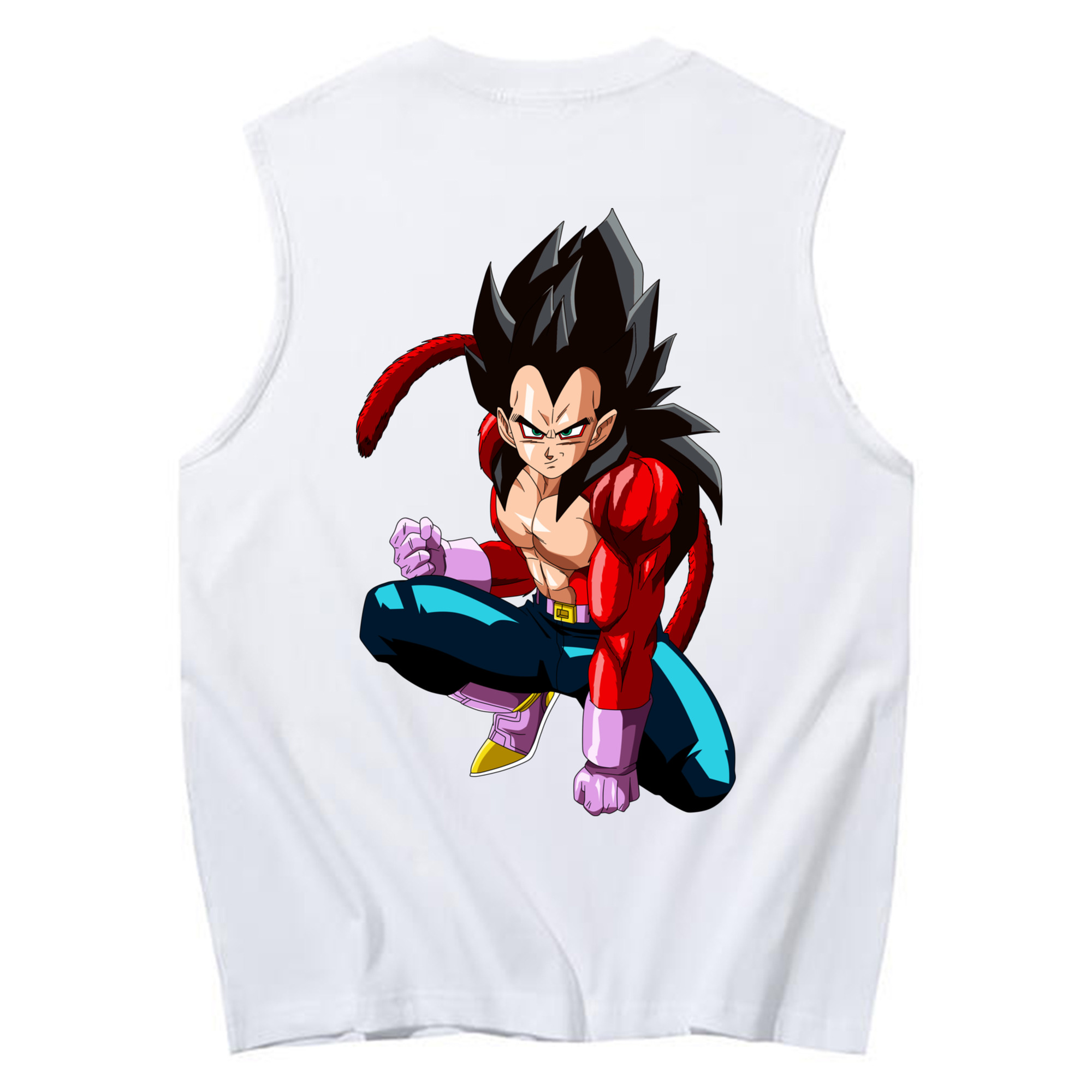 （画像用） ドラゴンボール ベジータ四世（Bejīta Yonsei）DRAGON BALL Vegeta IV コットン100％タンクトップ（背面プリント）