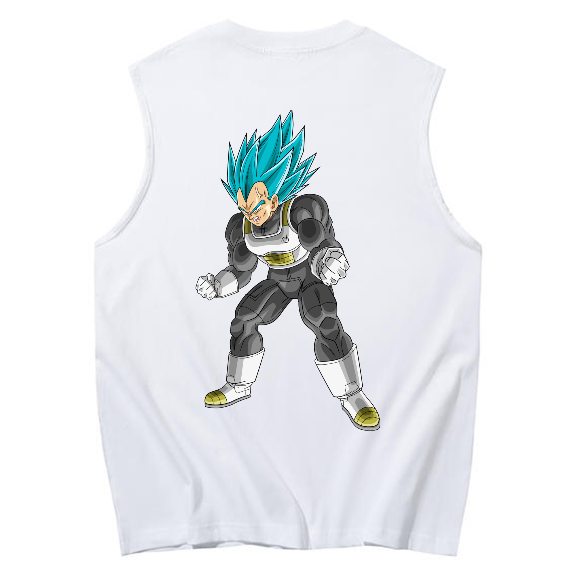 （画像用） ドラゴンボール ベジータ四世（Bejīta Yonsei）DRAGON BALL Vegeta IV コットン100％タンクトップ（背面プリント）