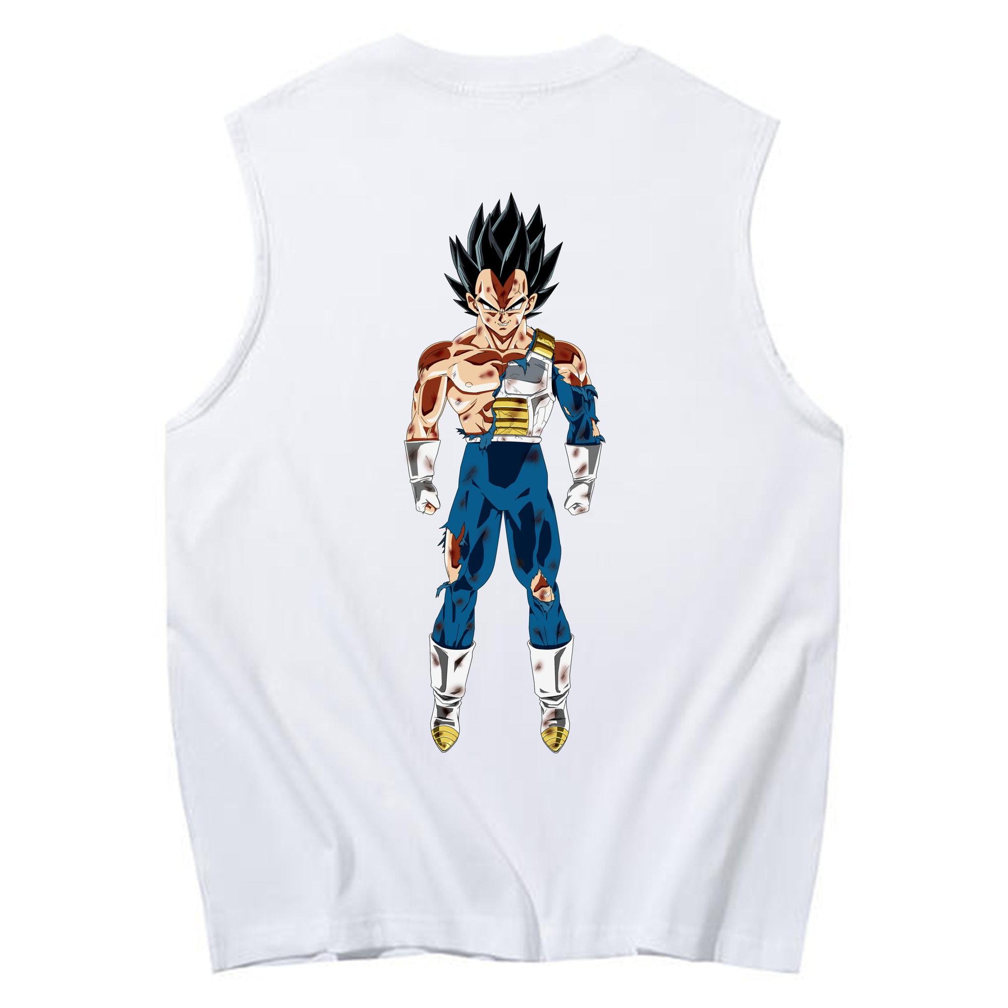 （画像用） ドラゴンボール ベジータ四世（Bejīta Yonsei）DRAGON BALL Vegeta IV コットン100％タンクトップ（背面プリント）