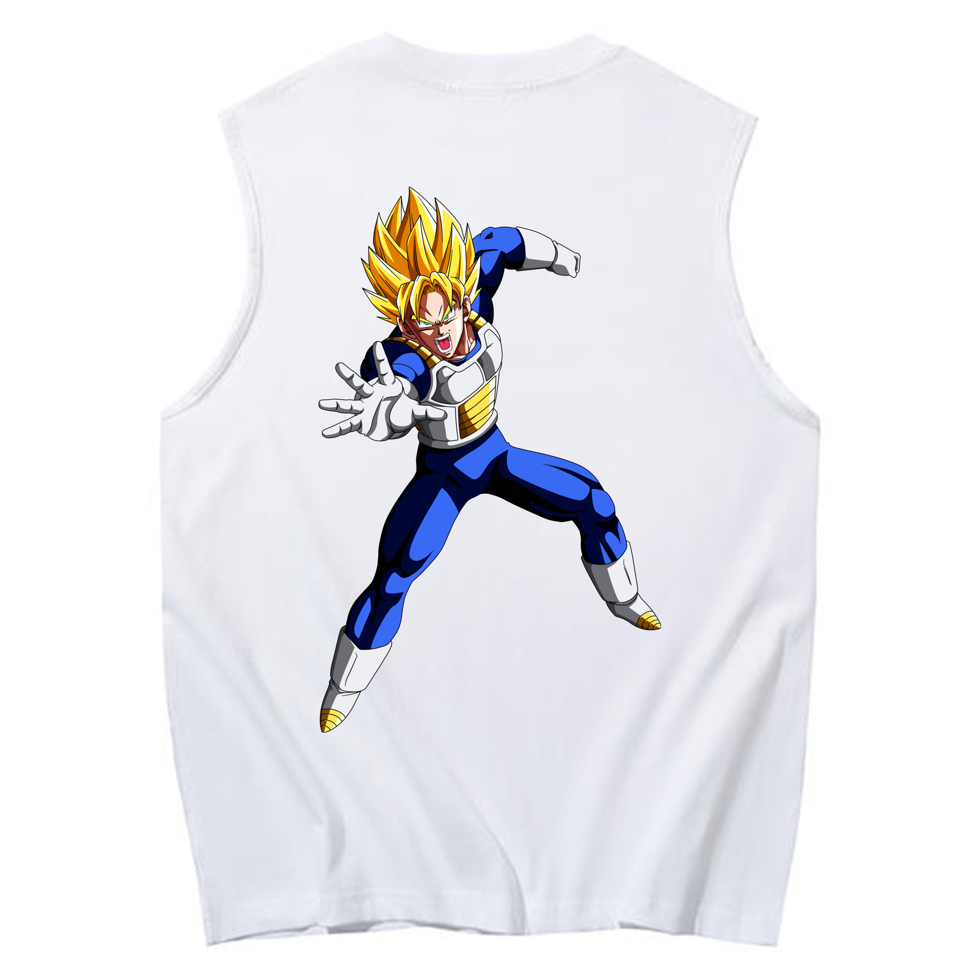 （画像用） ドラゴンボール ベジータ四世（Bejīta Yonsei）DRAGON BALL Vegeta IV コットン100％タンクトップ（背面プリント）