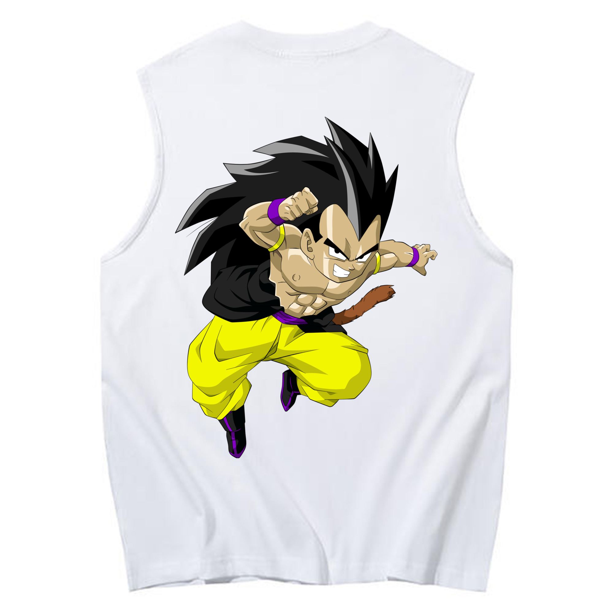 （画像用） ドラゴンボール ベジータ四世（Bejīta Yonsei）DRAGON BALL Vegeta IV コットン100％タンクトップ（背面プリント）