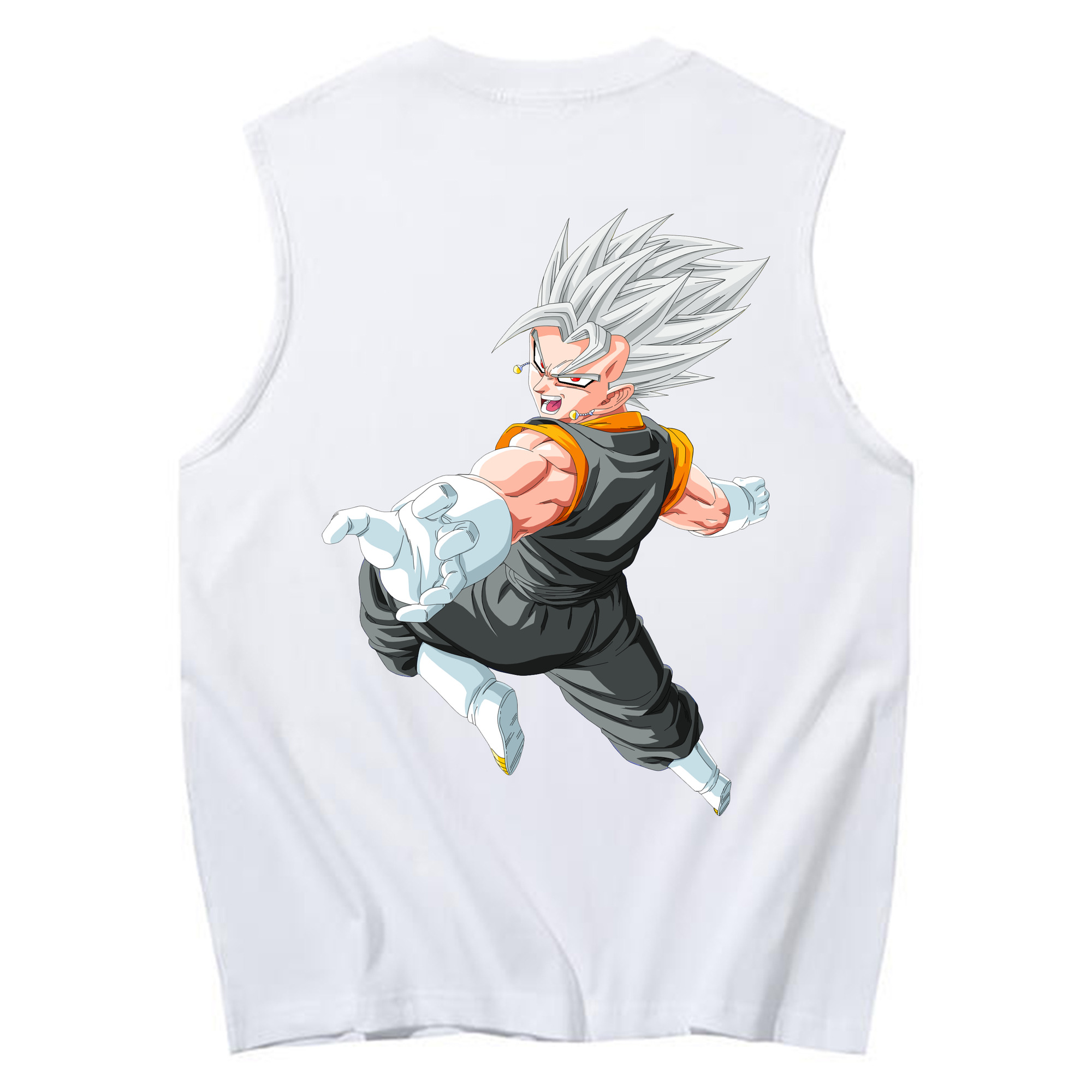 （画像用） ドラゴンボール ベジータ四世（Bejīta Yonsei）DRAGON BALL Vegeta IV コットン100％タンクトップ（背面プリント）