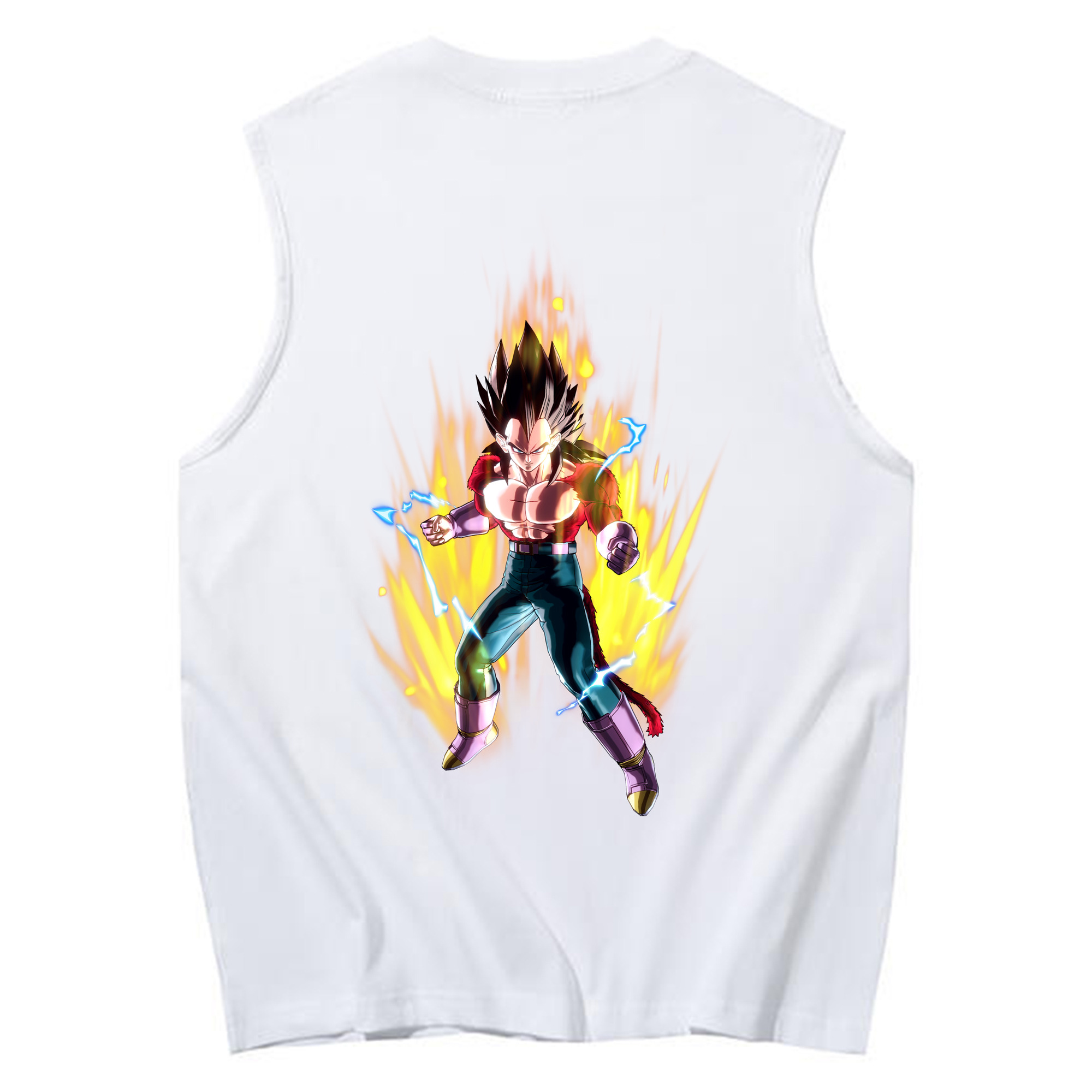 （画像用） ドラゴンボール ベジータ四世（Bejīta Yonsei）DRAGON BALL Vegeta IV コットン100％タンクトップ（背面プリント）