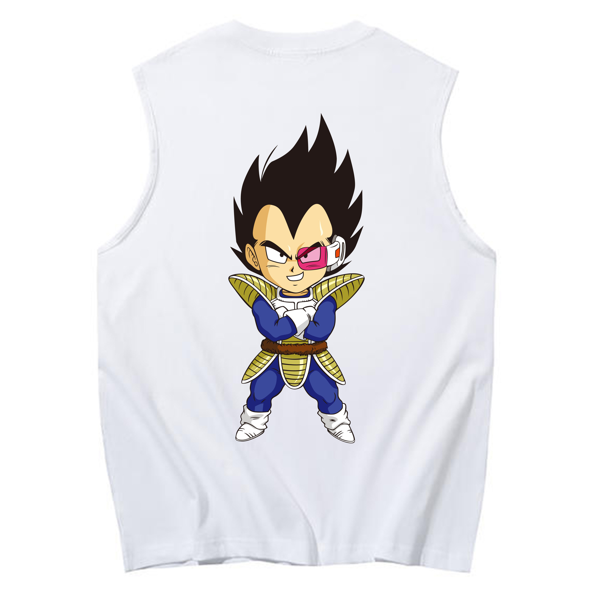 （画像用） ドラゴンボール ベジータ四世（Bejīta Yonsei）DRAGON BALL Vegeta IV コットン100％タンクトップ（背面プリント）