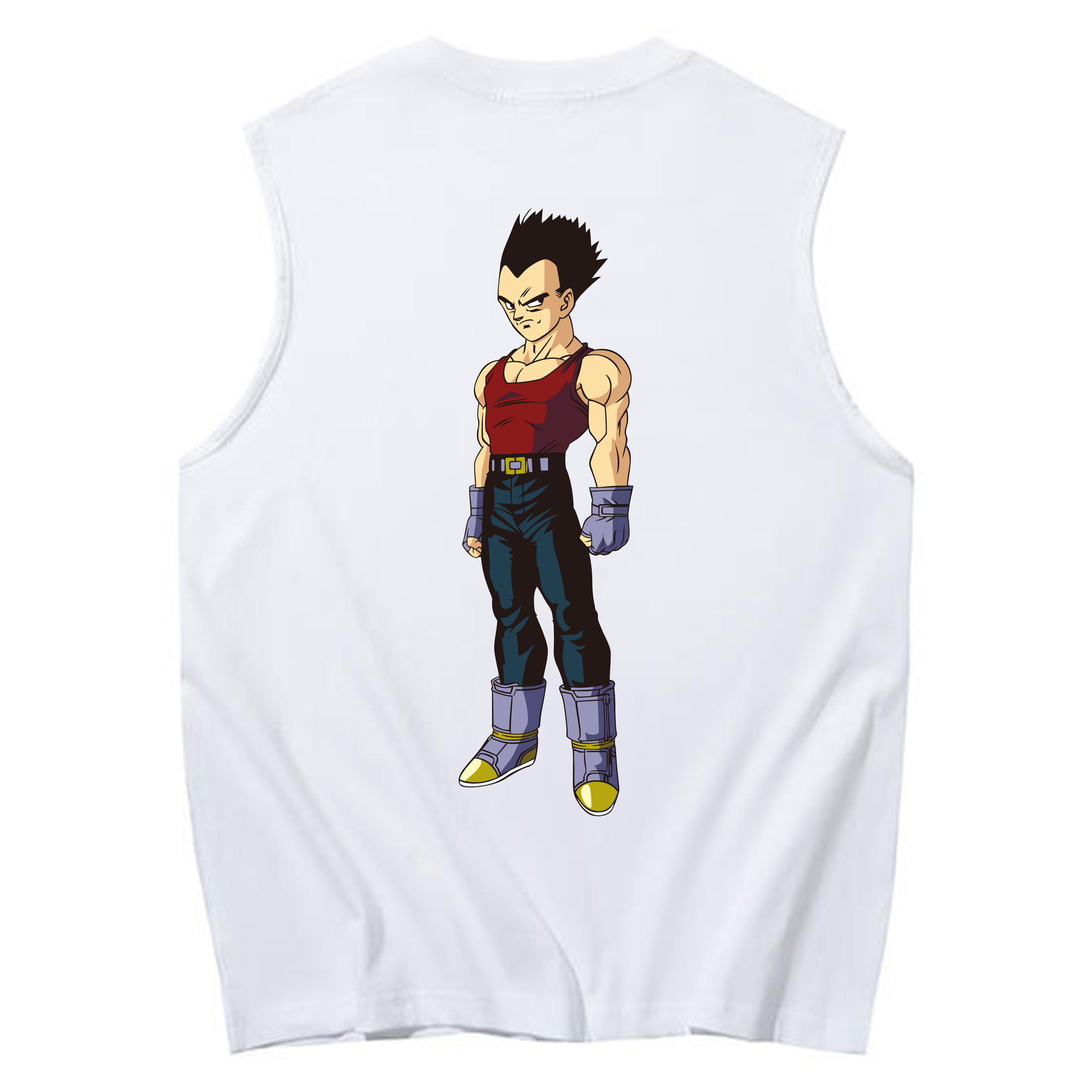 （画像用） ドラゴンボール ベジータ四世（Bejīta Yonsei）DRAGON BALL Vegeta IV コットン100％タンクトップ（背面プリント）