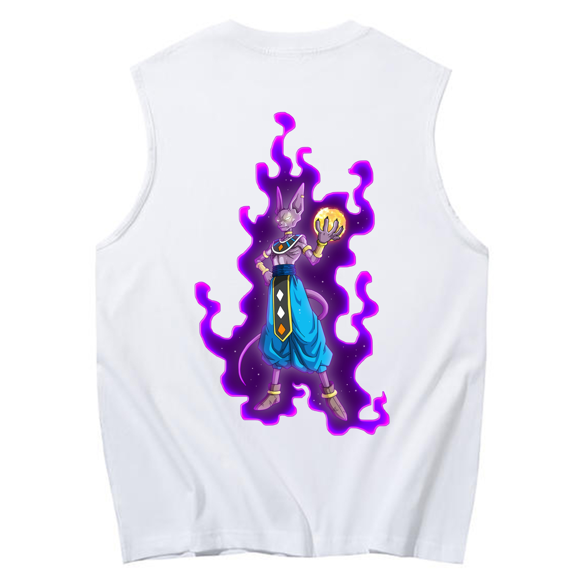（画像用） ドラゴンボール ビルス 破壊神ビルス DRAGON BALL Beerus Birusu コットン100％タンクトップ（背面プリント）