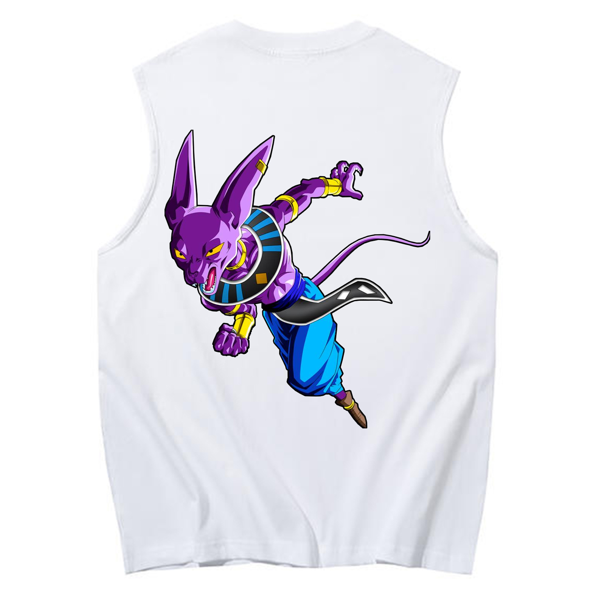 （画像用） ドラゴンボール ビルス 破壊神ビルス DRAGON BALL Beerus Birusu コットン100％タンクトップ（背面プリント）