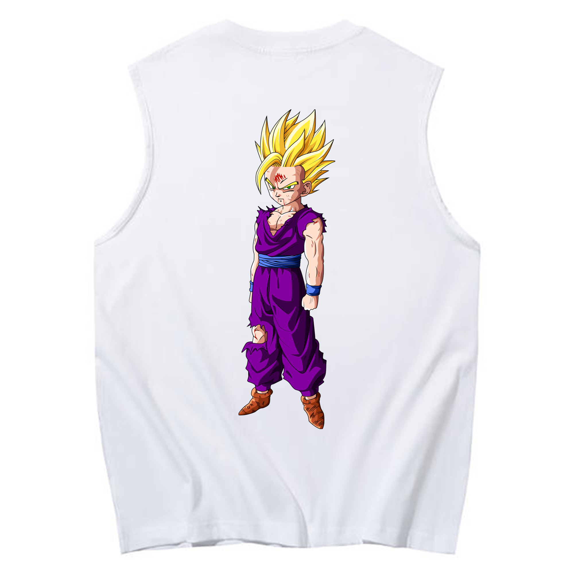 （画像用） ドラゴンボール 孫 悟飯（そんごはん）DRAGON BALL Son Gohan コットン100％タンクトップ（背面プリント）