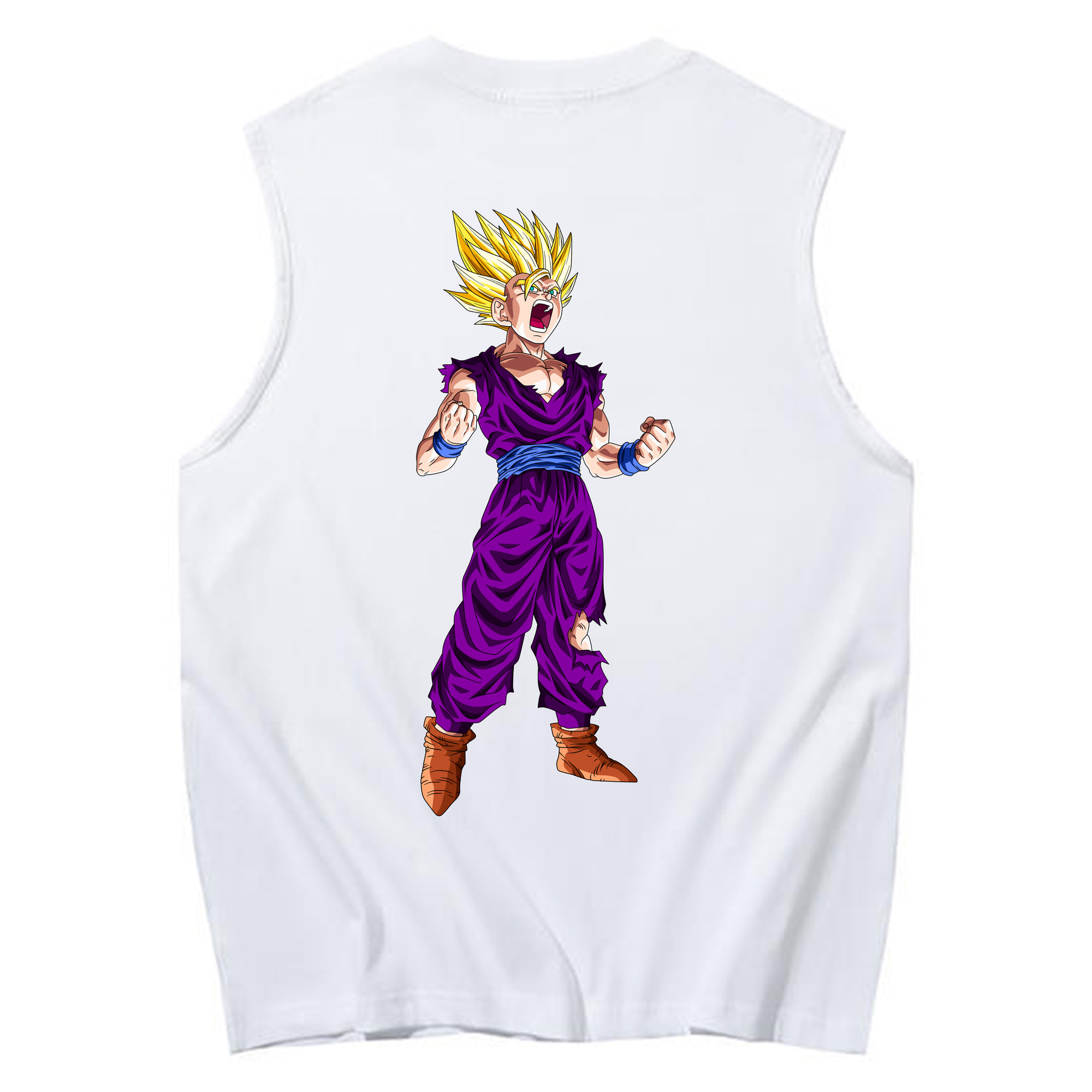 （画像用） ドラゴンボール 孫 悟飯（そんごはん）DRAGON BALL Son Gohan コットン100％タンクトップ（背面プリント）