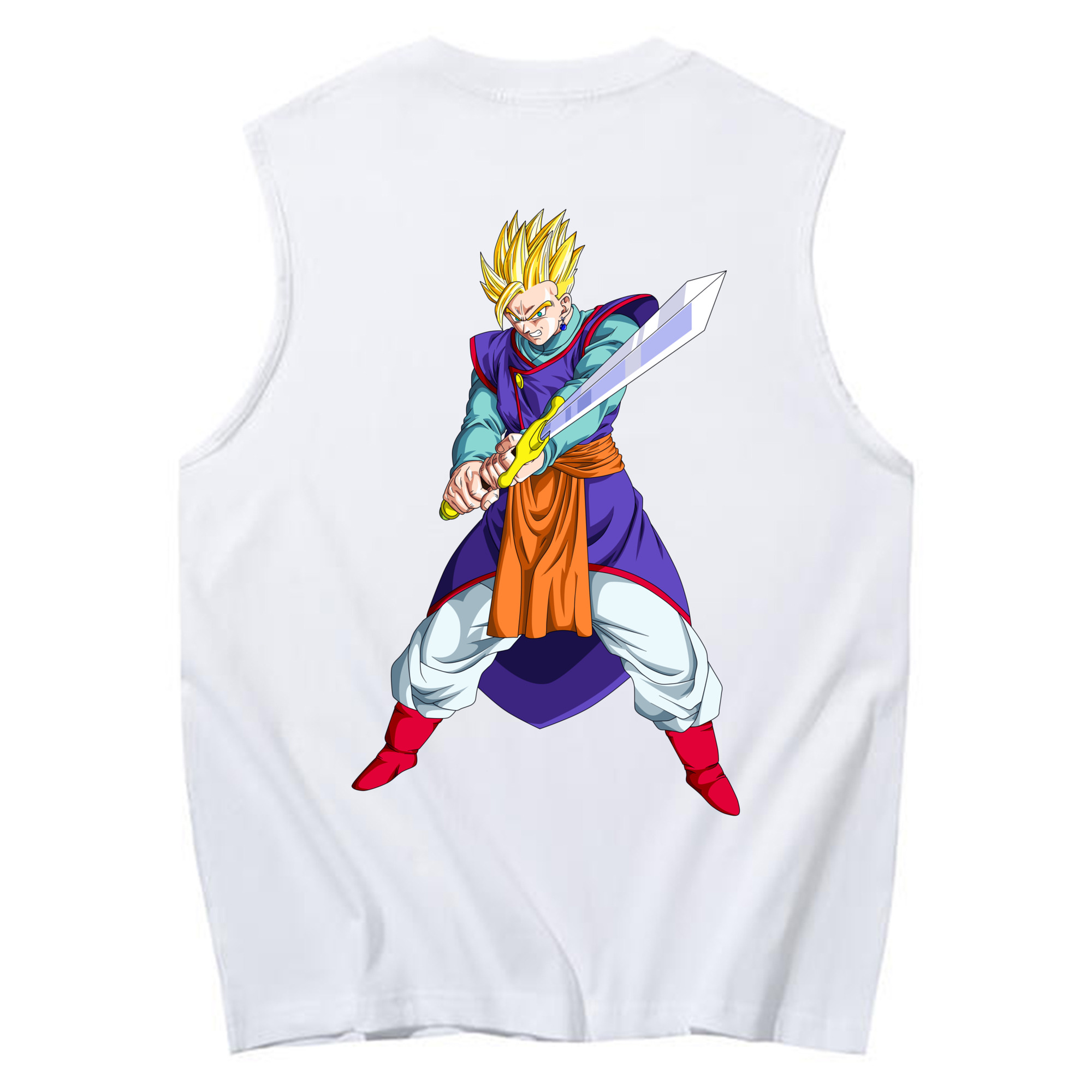 （画像用） ドラゴンボール 孫 悟飯（そんごはん）DRAGON BALL Son Gohan コットン100％タンクトップ（背面プリント）