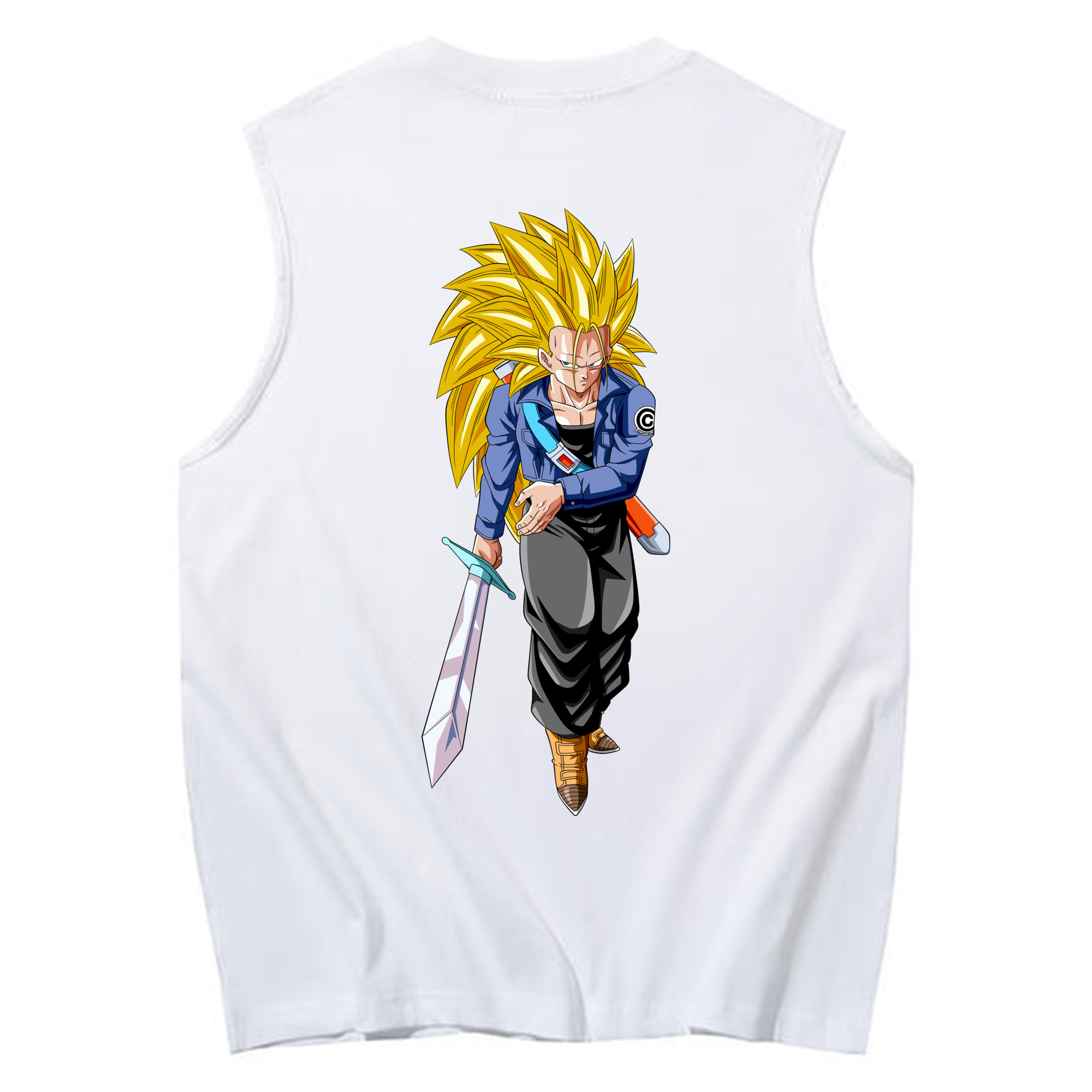 （画像用） ドラゴンボール トランクス（Torankusu）DRAGON BALL Trunks コットン100％タンクトップ（背面プリント）