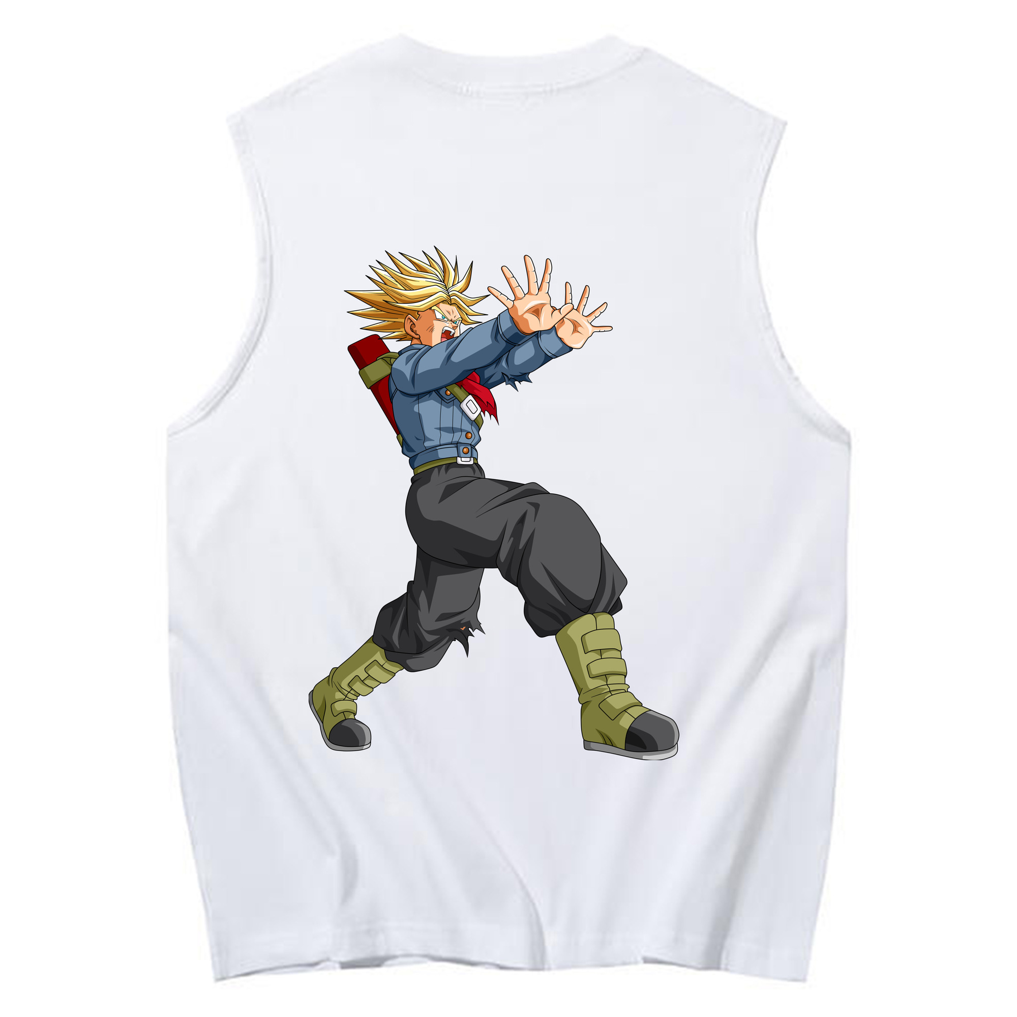 （画像用） ドラゴンボール トランクス（Torankusu）DRAGON BALL Trunks コットン100％タンクトップ（背面プリント）
