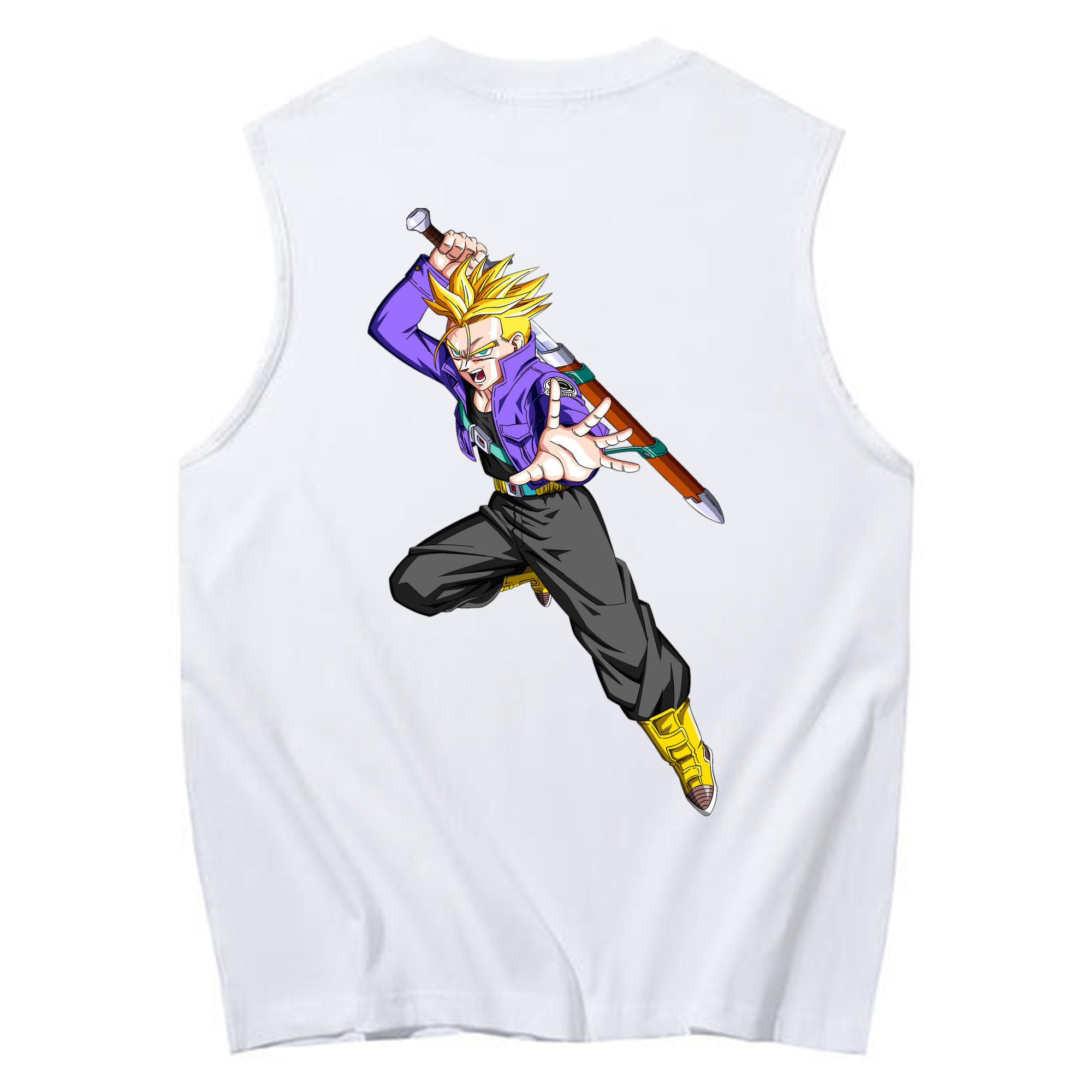（画像用） ドラゴンボール トランクス（Torankusu）DRAGON BALL Trunks コットン100％タンクトップ（背面プリント）