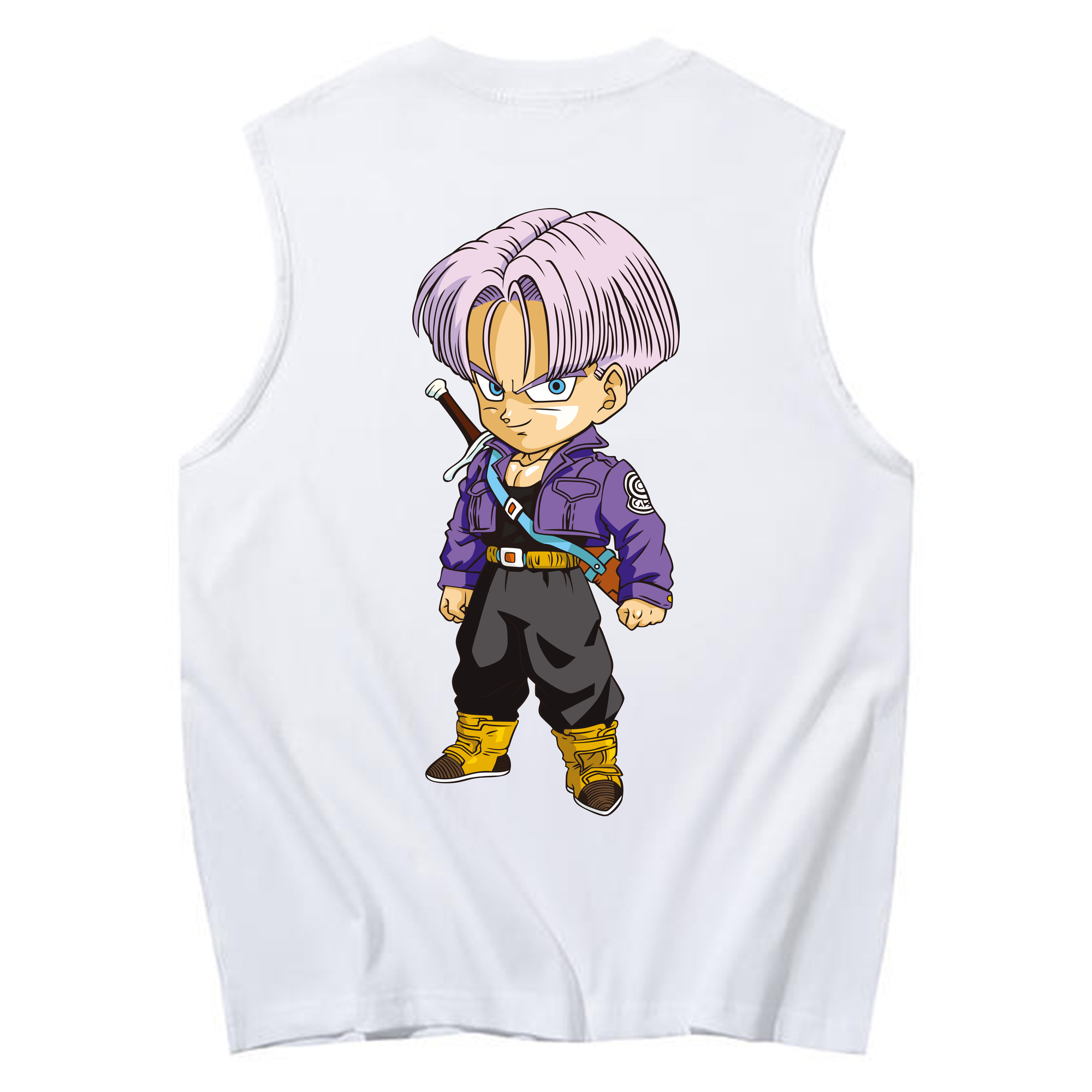 （画像用） ドラゴンボール トランクス（Torankusu）DRAGON BALL Trunks コットン100％タンクトップ（背面プリント）