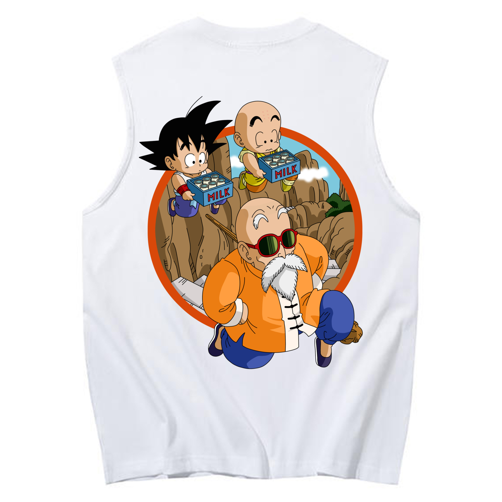 （画像用） ドラゴンボール 亀仙人（かめせんにん） DRAGON BALL Master Roshi Kame Sennin コットン100％タンクトップ（背面プリント）