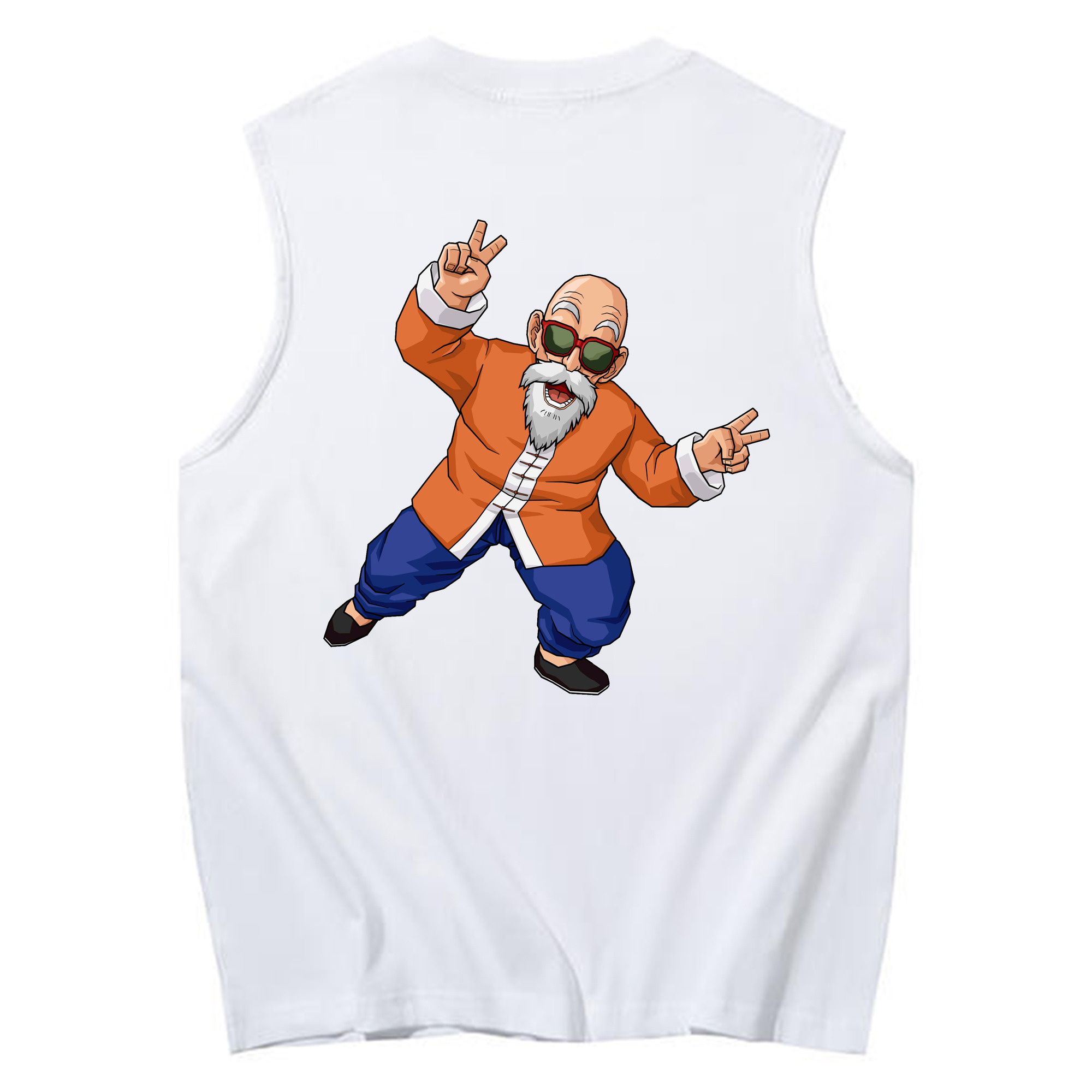 （画像用） ドラゴンボール 亀仙人（かめせんにん） DRAGON BALL Master Roshi Kame Sennin コットン100％タンクトップ（背面プリント）