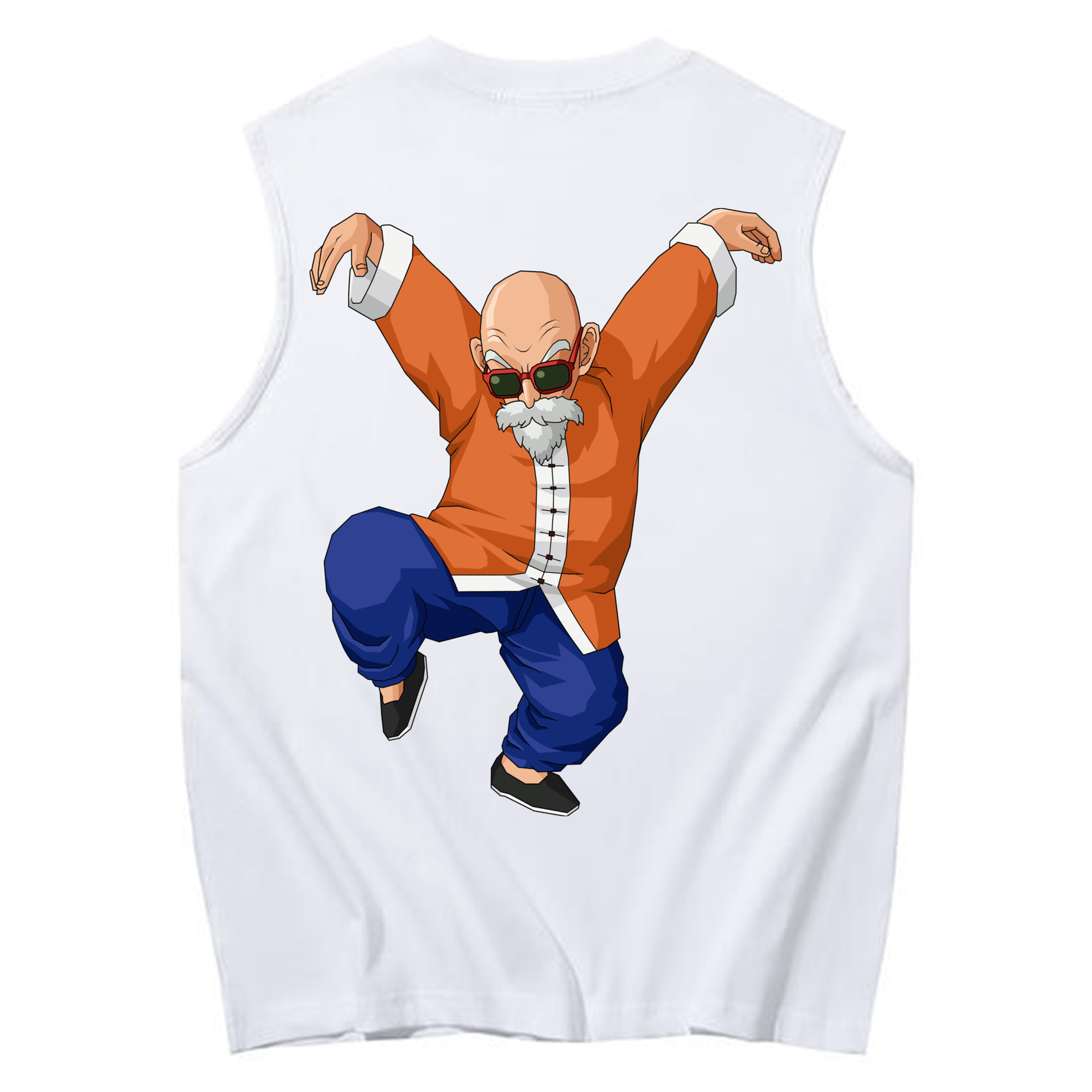 （画像用） ドラゴンボール 亀仙人（かめせんにん） DRAGON BALL Master Roshi Kame Sennin コットン100％タンクトップ（背面プリント）