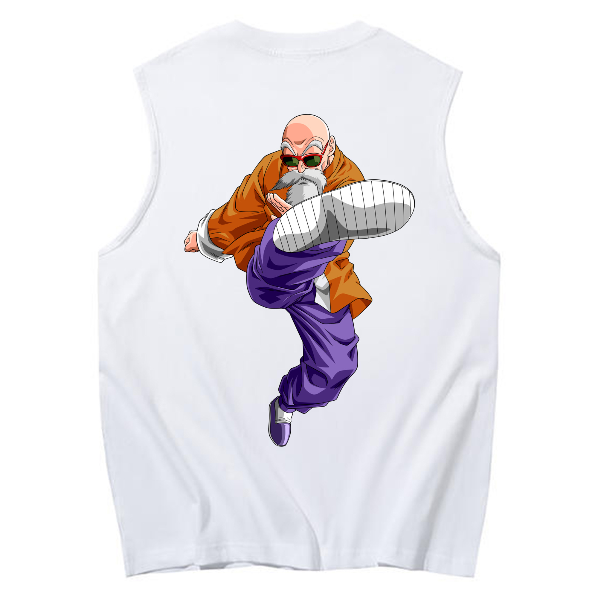 （画像用） ドラゴンボール 亀仙人（かめせんにん） DRAGON BALL Master Roshi Kame Sennin コットン100％タンクトップ（背面プリント）