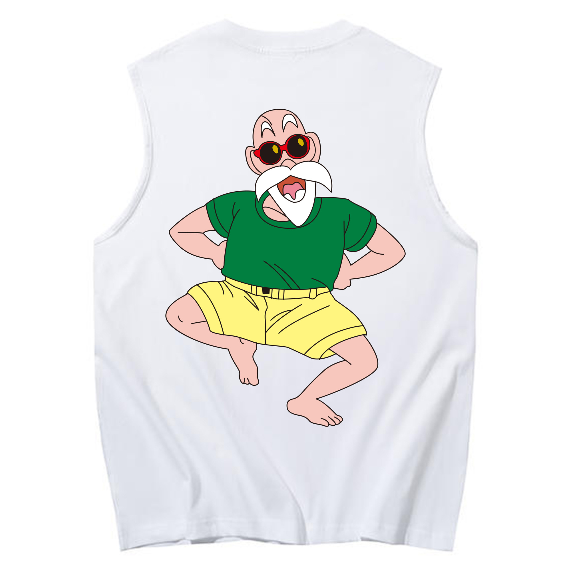 （画像用） ドラゴンボール 亀仙人（かめせんにん） DRAGON BALL Master Roshi Kame Sennin コットン100％タンクトップ（背面プリント）