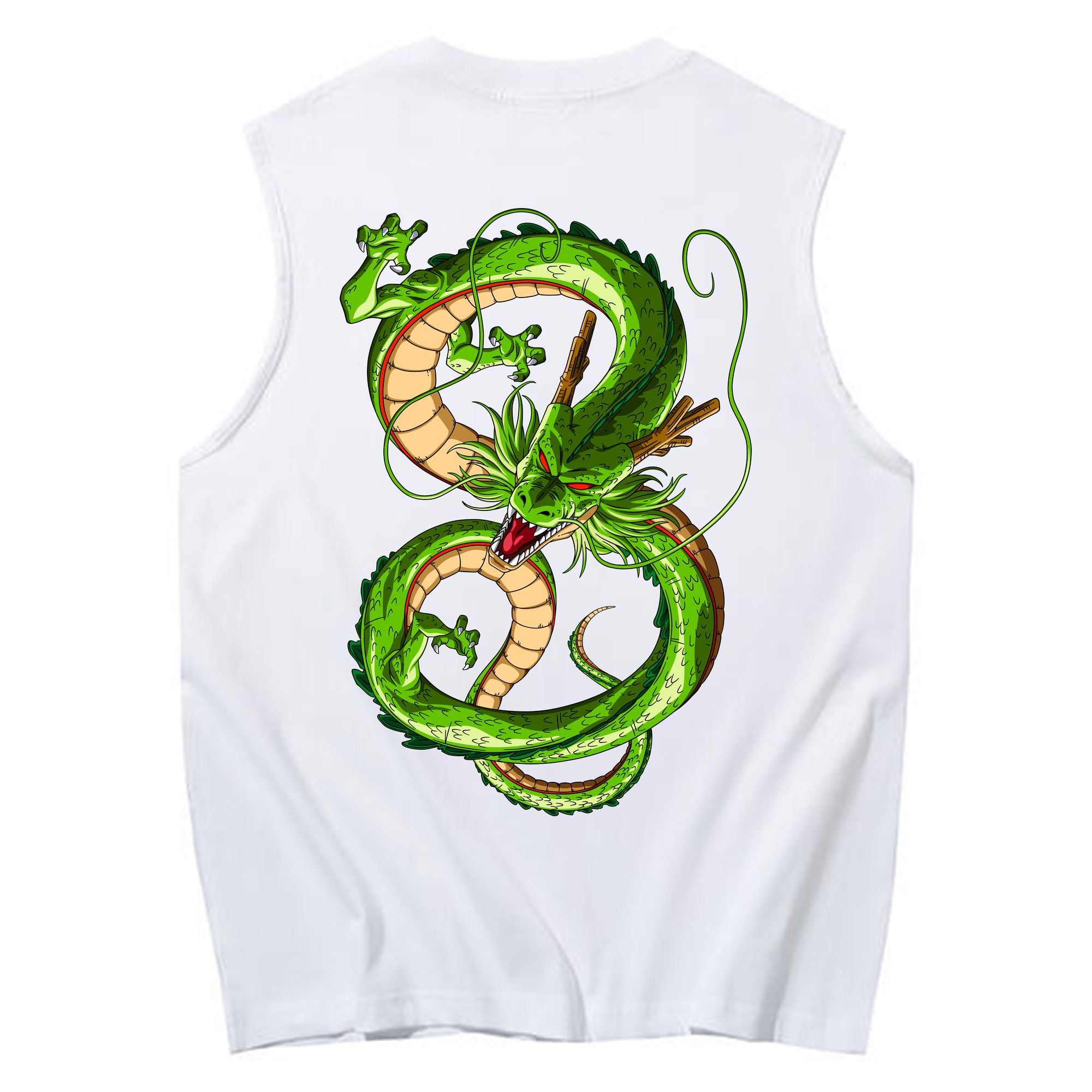 （画像用） ドラゴンボール 神龍 シェンロン DRAGON BALL Shenron コットン100％タンクトップ（背面プリント）