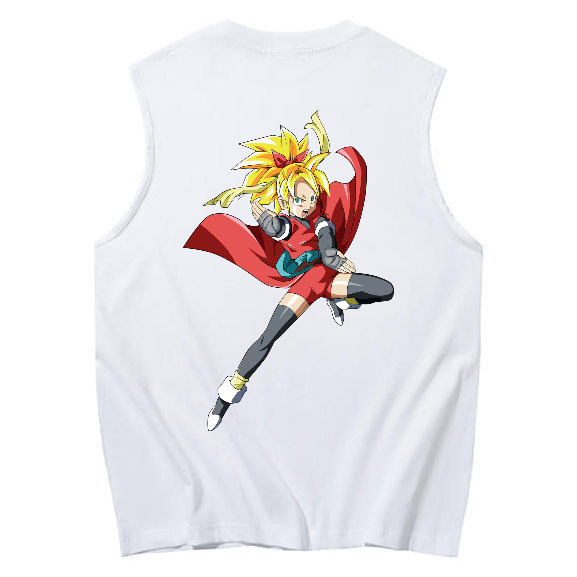 （画像用） ドラゴンボール カリフラ DRAGON BALL Caulifla コットン100％タンクトップ（背面プリント）