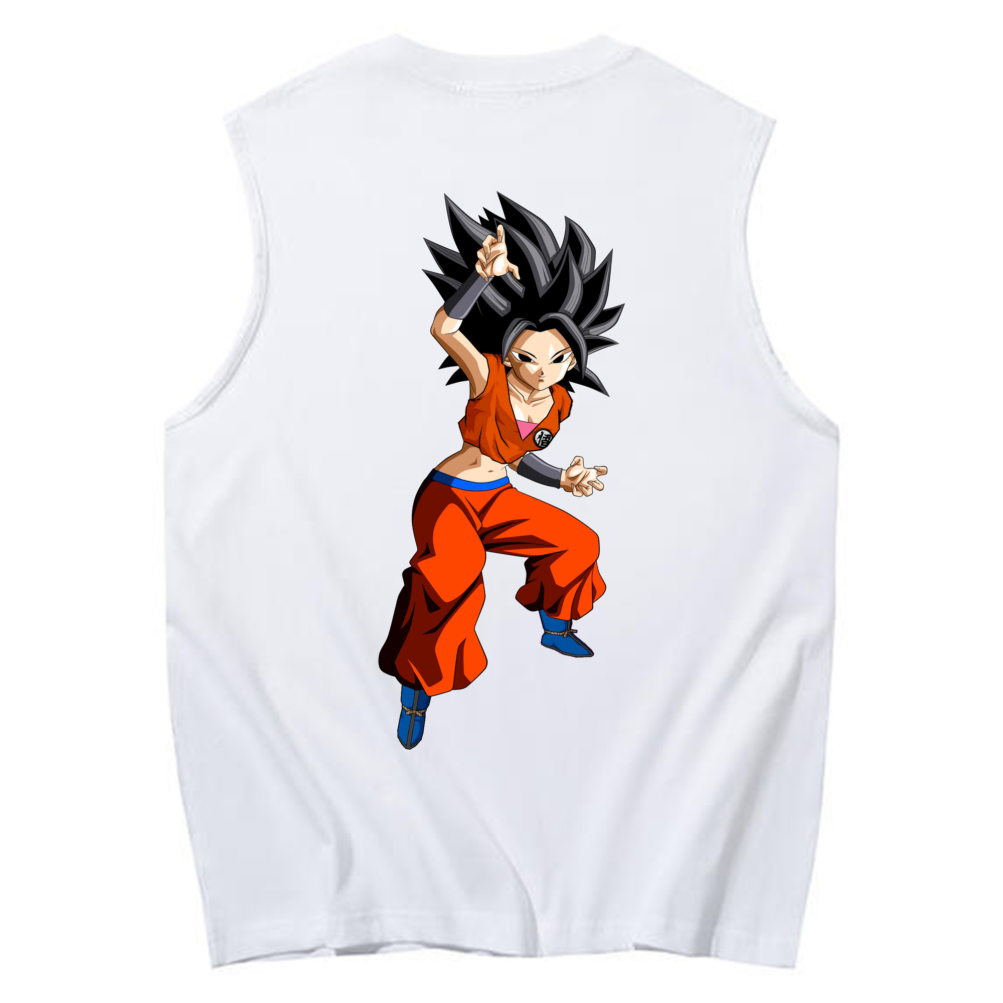 （画像用） ドラゴンボール カリフラ DRAGON BALL Caulifla コットン100％タンクトップ（背面プリント）