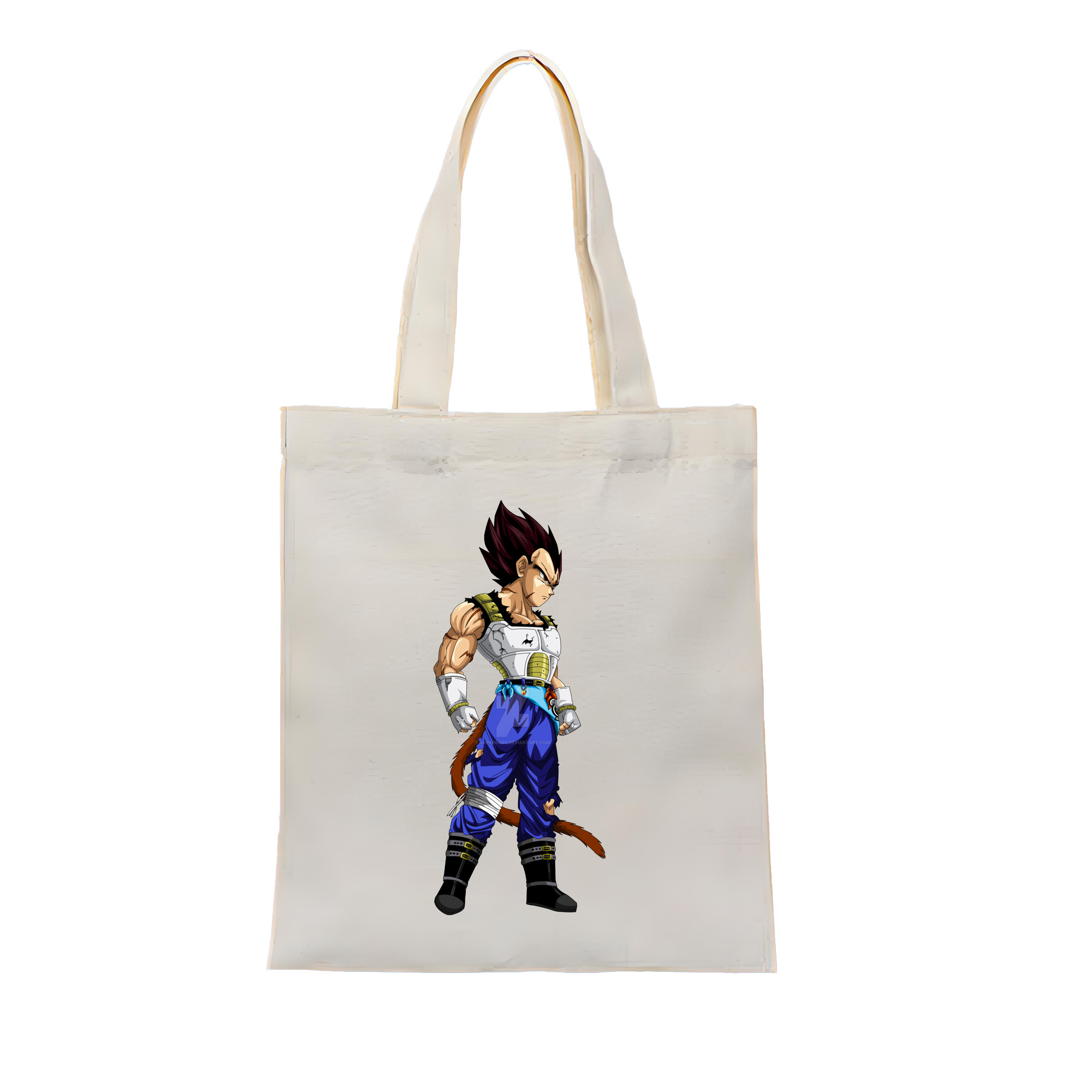（画像用） ドラゴンボール ベジータ四世（Bejīta Yonsei）DRAGON BALL Vegeta IV 縦型キャンバス生地手提げバッグ　トートバッグ