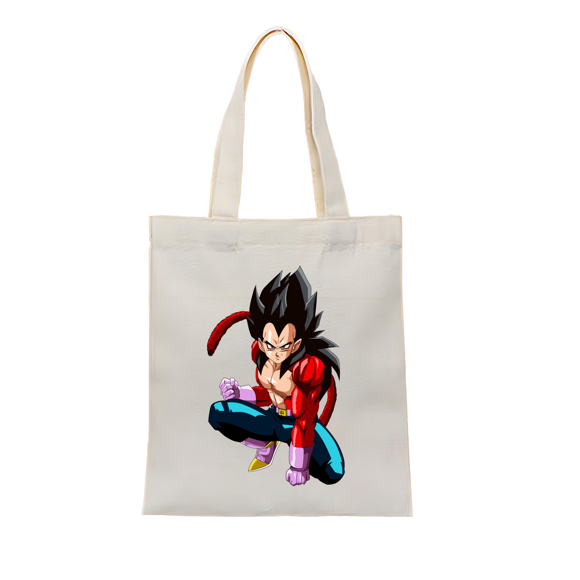 （画像用） ドラゴンボール ベジータ四世（Bejīta Yonsei）DRAGON BALL Vegeta IV 縦型キャンバス生地手提げバッグ　トートバッグ