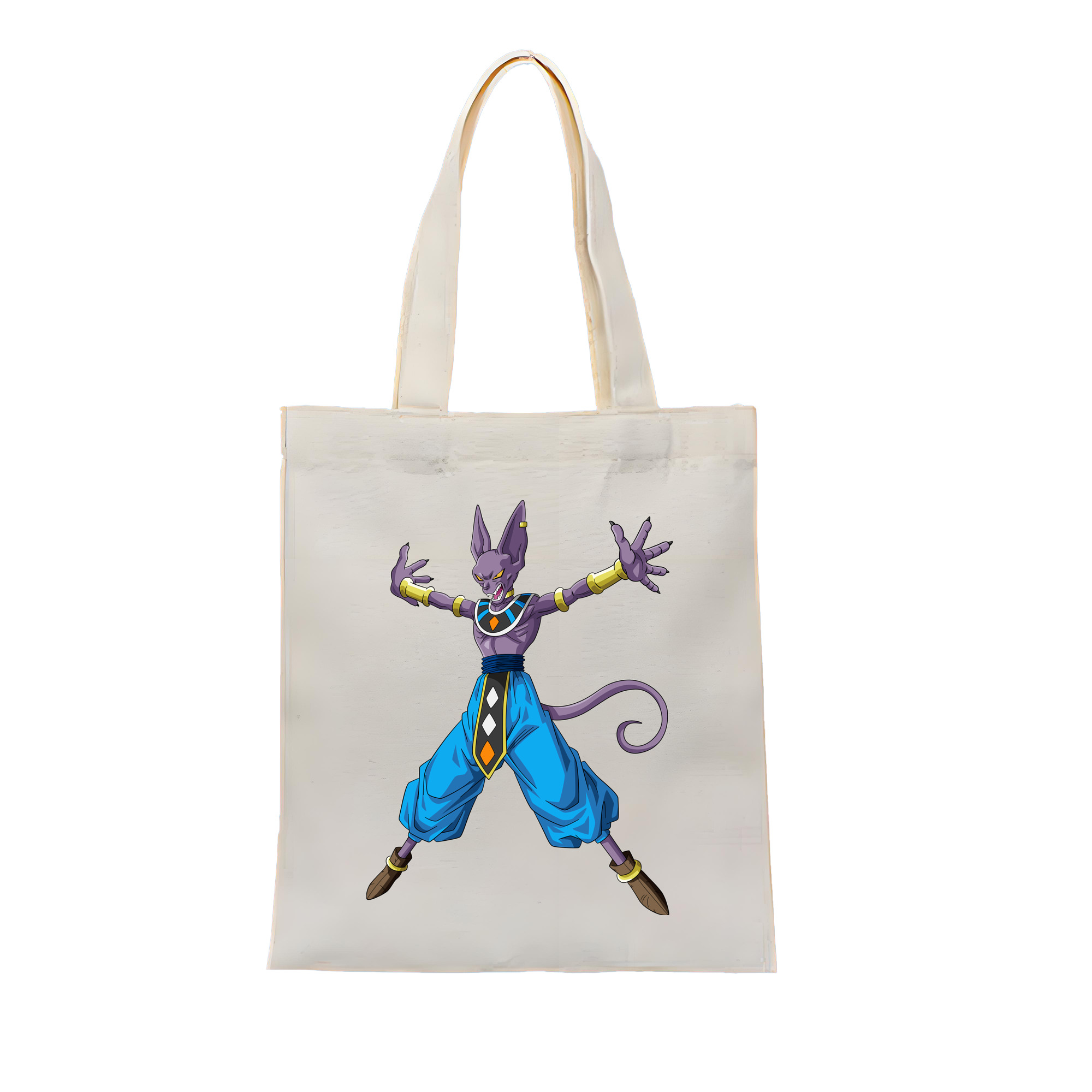 （画像用） ドラゴンボール ビルス 破壊神ビルス DRAGON BALL Beerus Birusu 縦型キャンバス生地手提げバッグ　トートバッグ