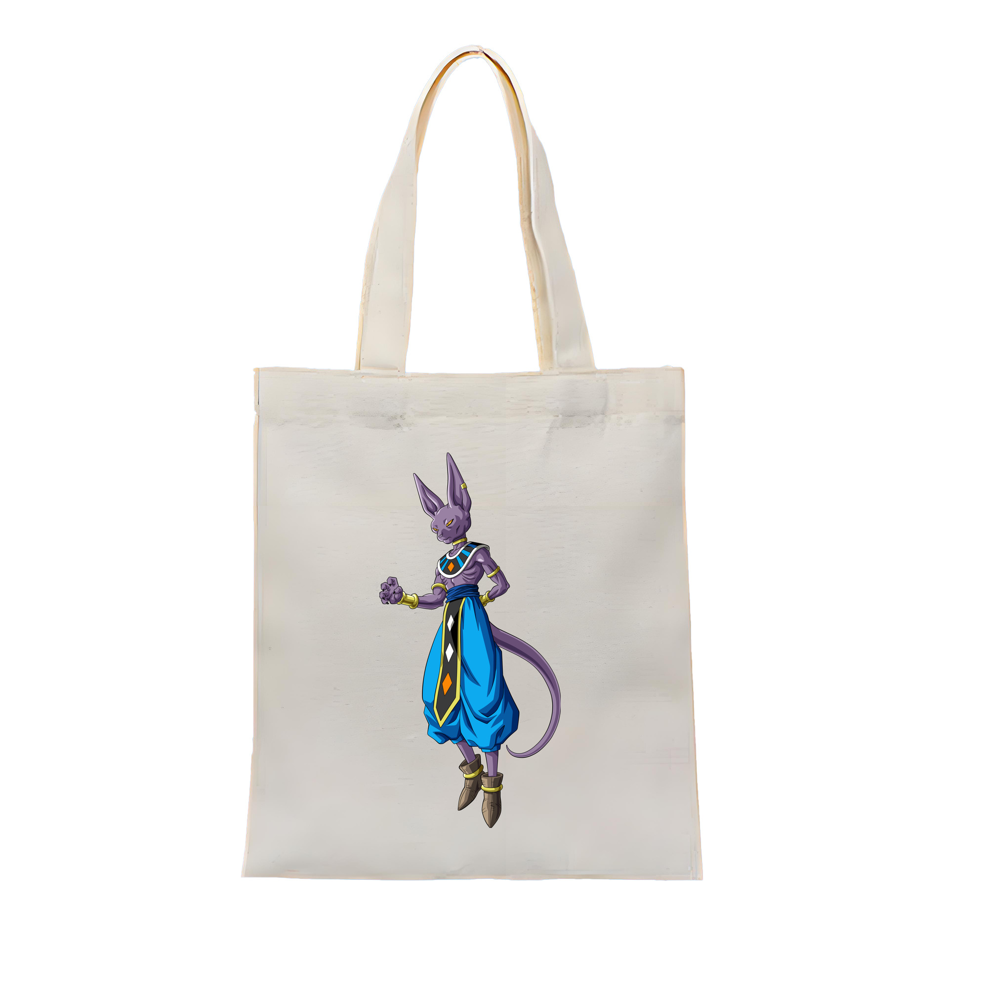 （画像用） ドラゴンボール ビルス 破壊神ビルス DRAGON BALL Beerus Birusu 縦型キャンバス生地手提げバッグ　トートバッグ