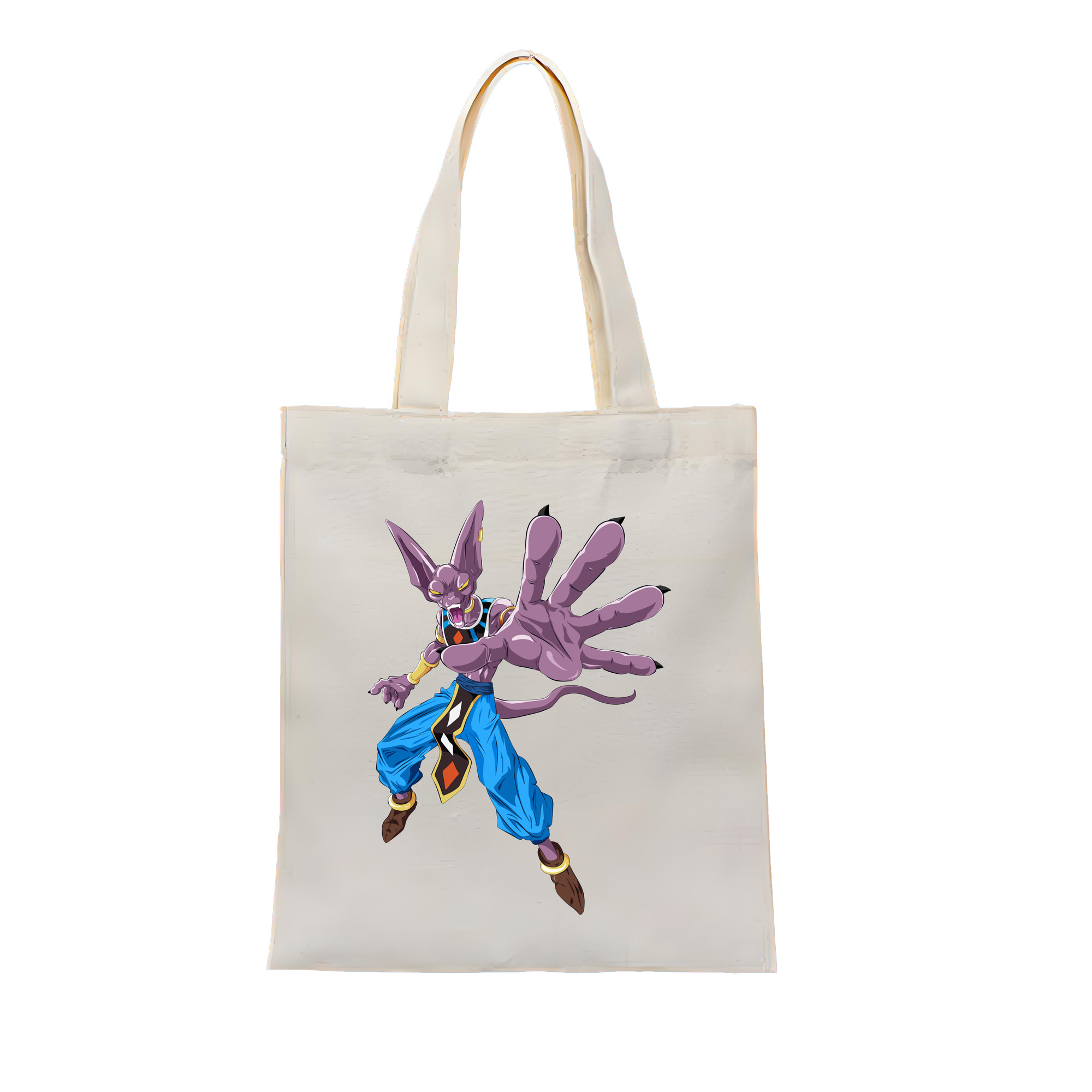 （画像用） ドラゴンボール ビルス 破壊神ビルス DRAGON BALL Beerus Birusu 縦型キャンバス生地手提げバッグ　トートバッグ