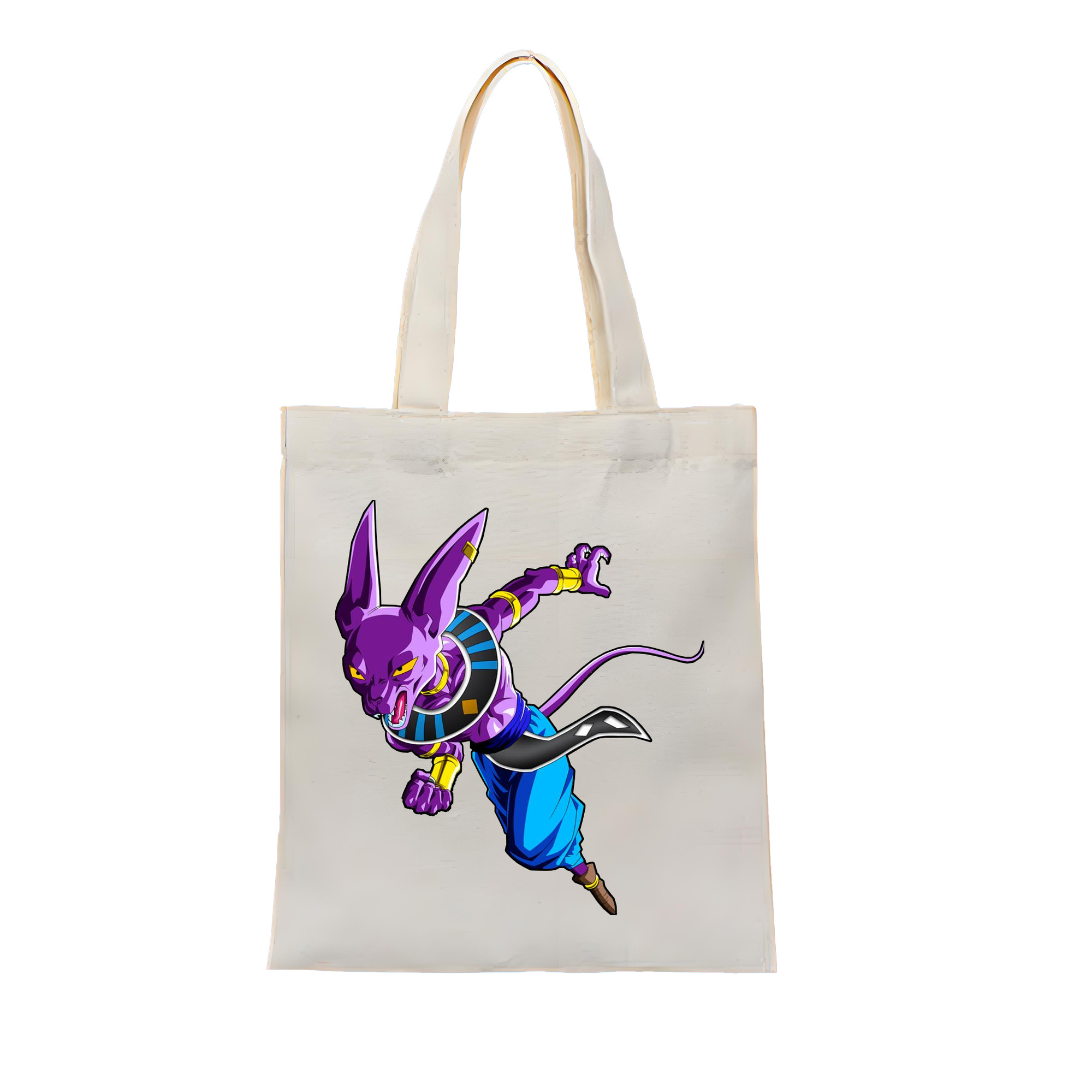 （画像用） ドラゴンボール ビルス 破壊神ビルス DRAGON BALL Beerus Birusu 縦型キャンバス生地手提げバッグ　トートバッグ