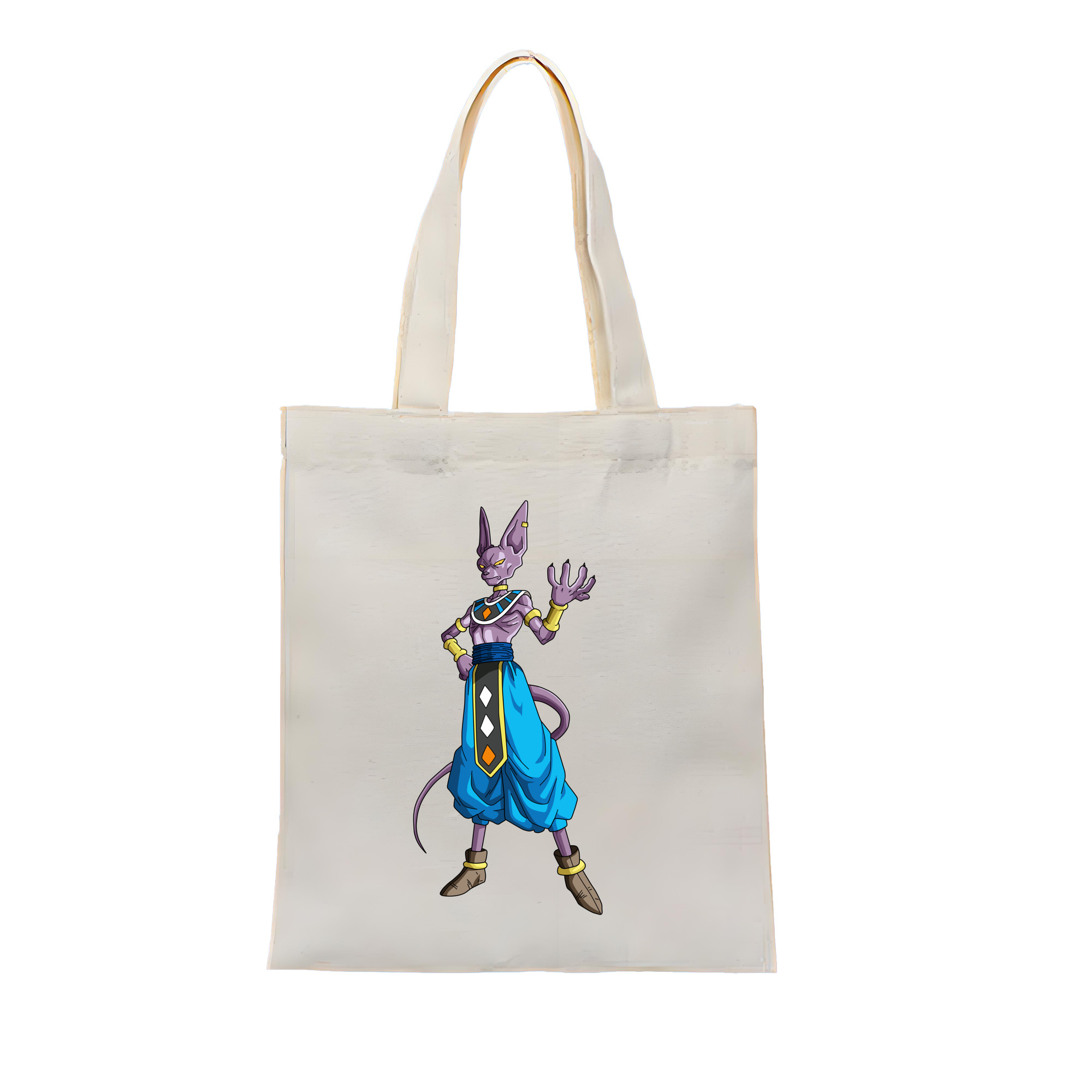 （画像用） ドラゴンボール ビルス 破壊神ビルス DRAGON BALL Beerus Birusu 縦型キャンバス生地手提げバッグ　トートバッグ