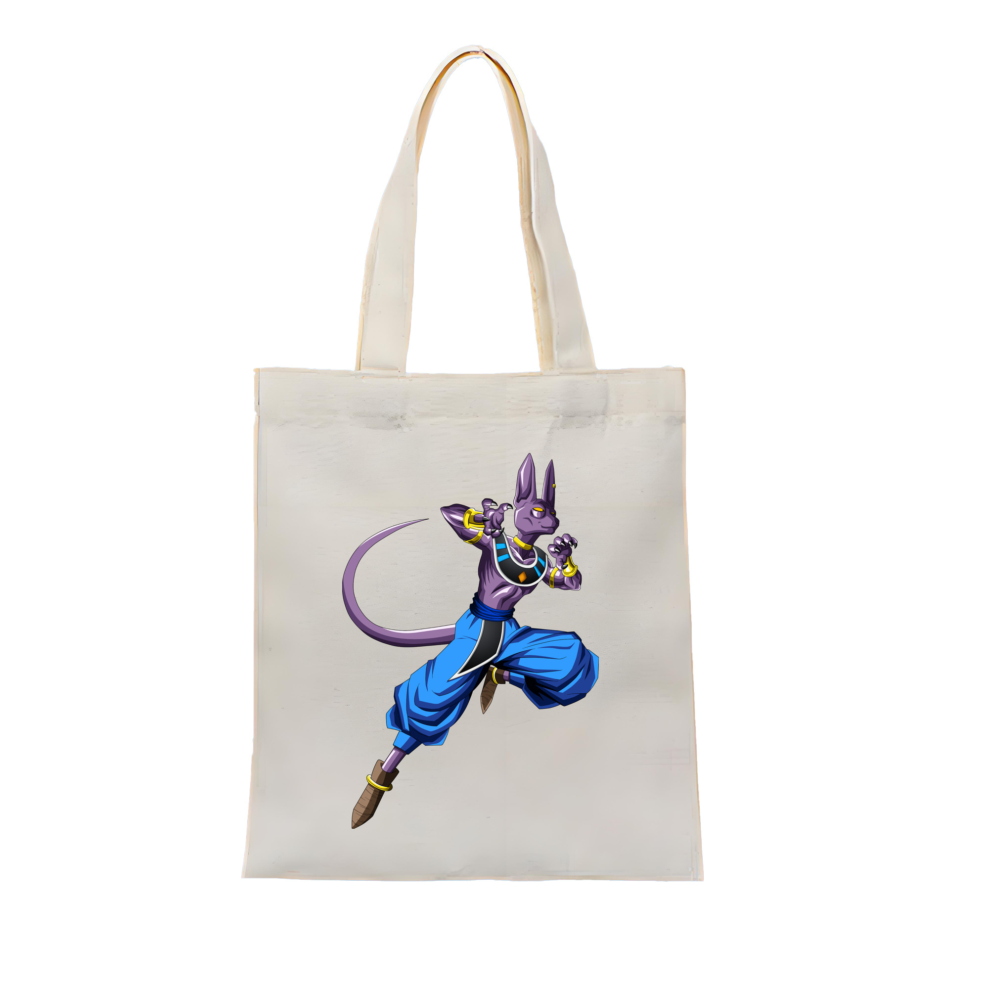 （画像用） ドラゴンボール ビルス 破壊神ビルス DRAGON BALL Beerus Birusu 縦型キャンバス生地手提げバッグ　トートバッグ